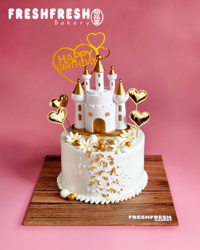 華麗城堡擺件蛋糕5寸