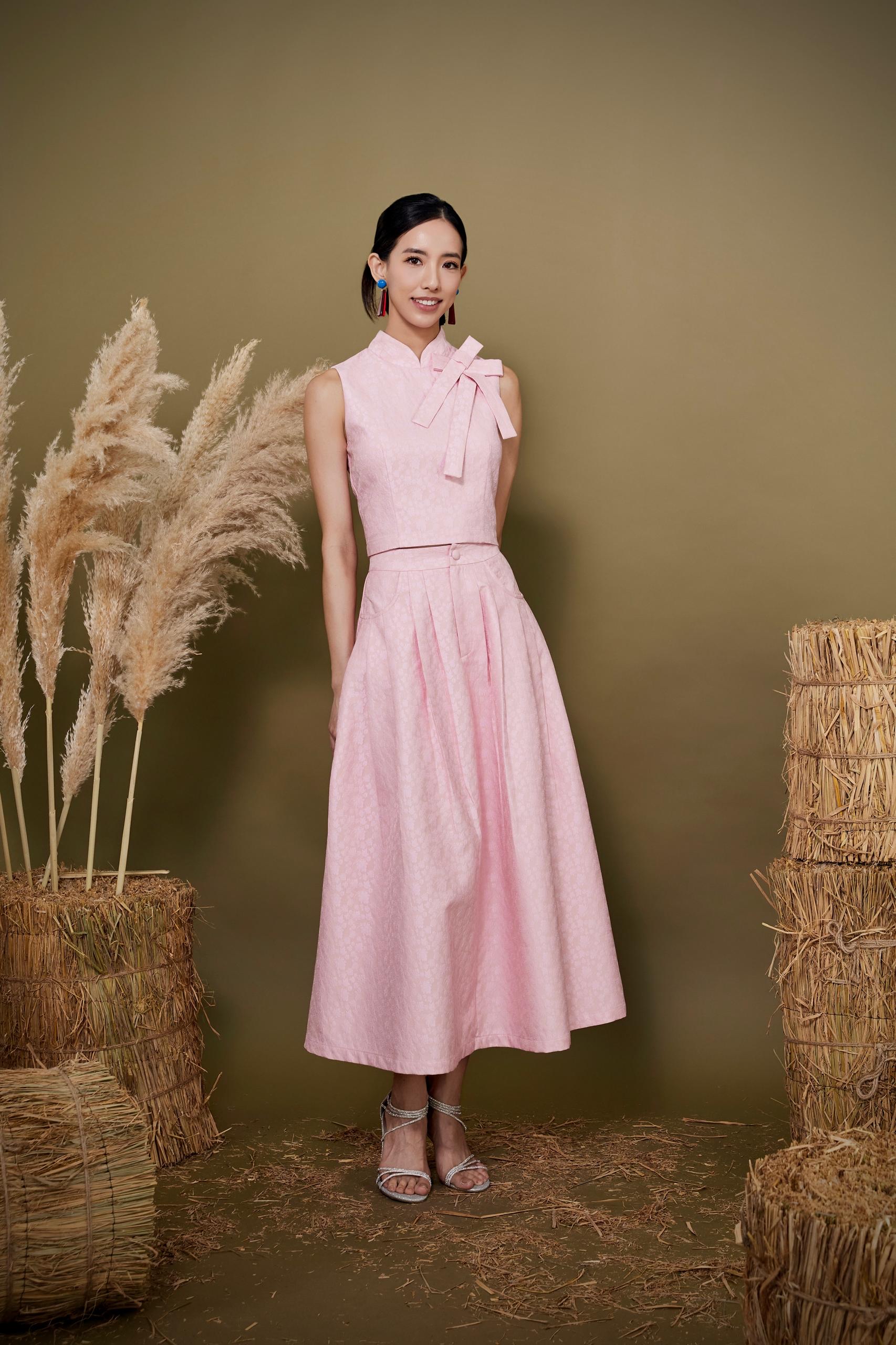 CB2785 + CS1441 Oriental Bow Qipao Set