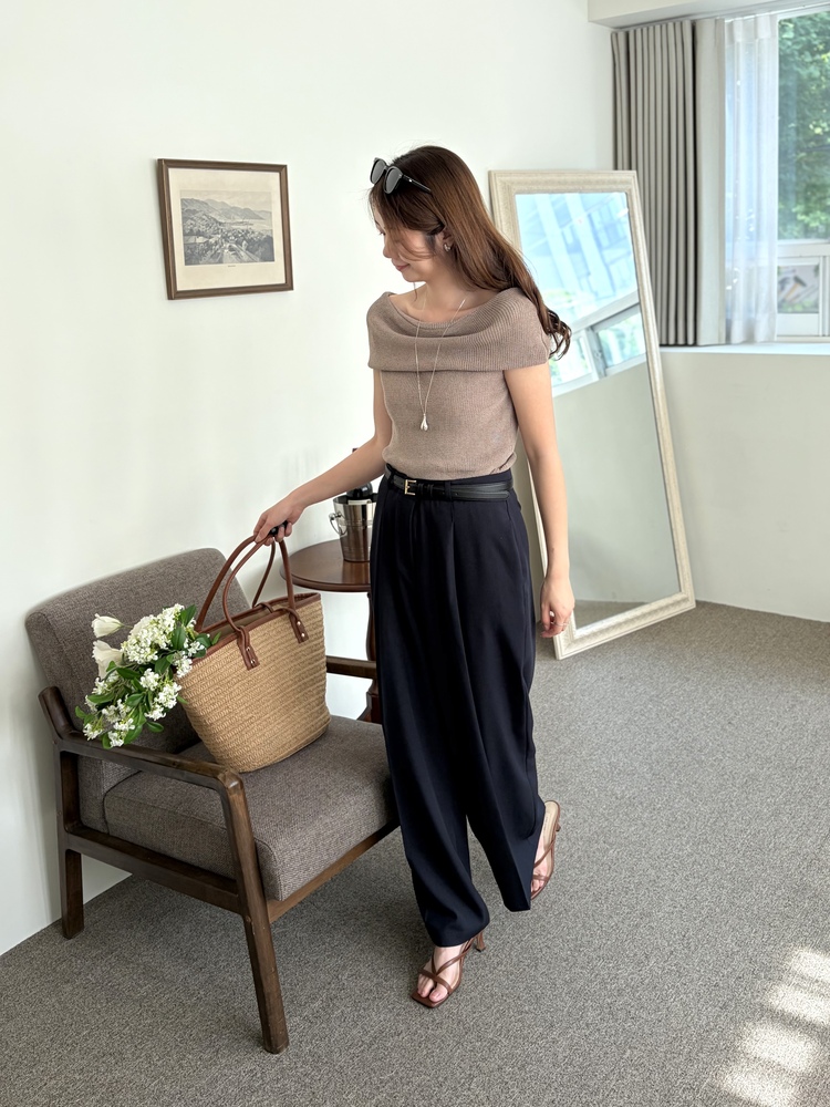 Linen Off Shoulder Top (Mocha)