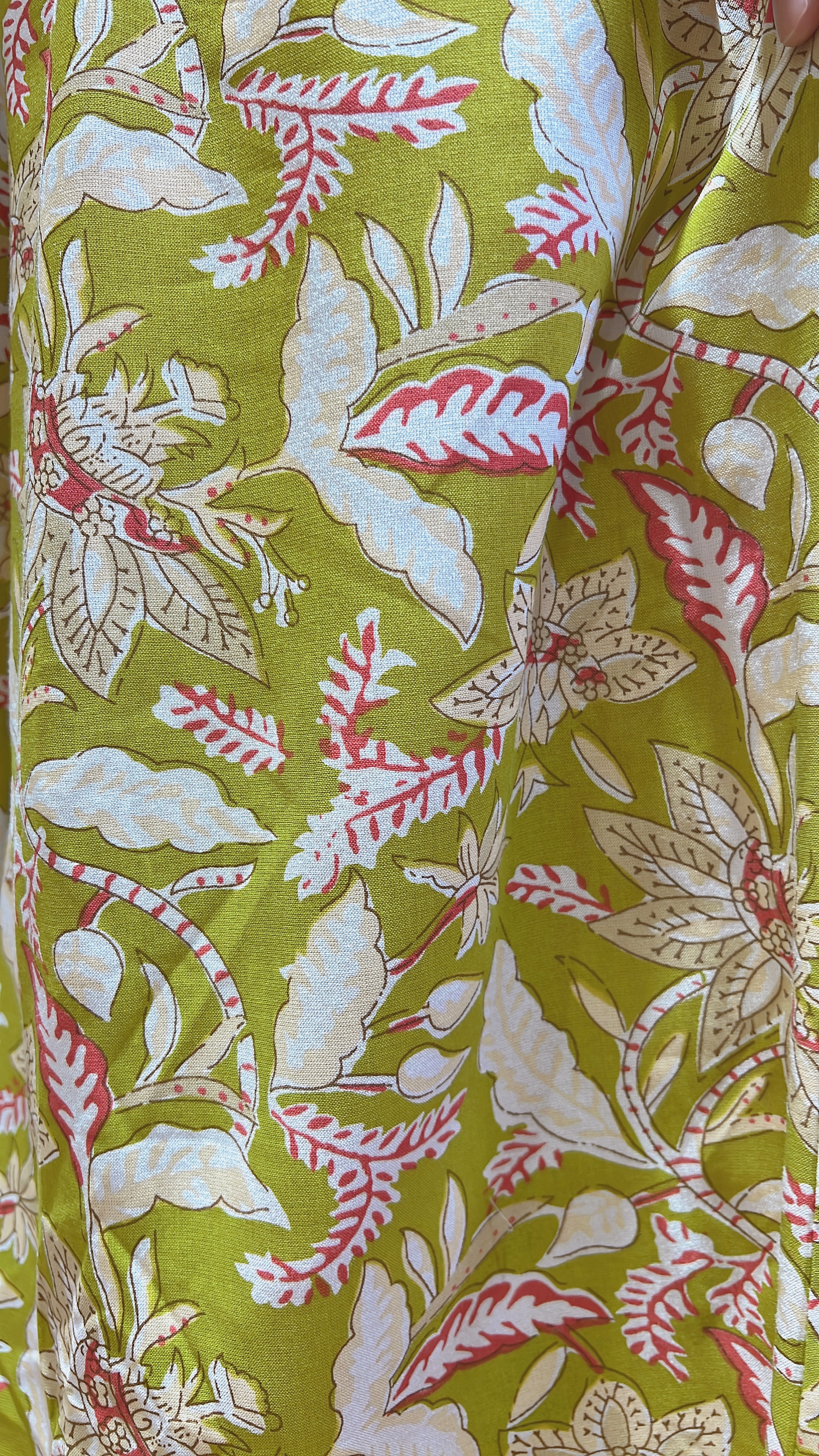 1987 Avocado Green Half Rubberband A-Line Pants 34"