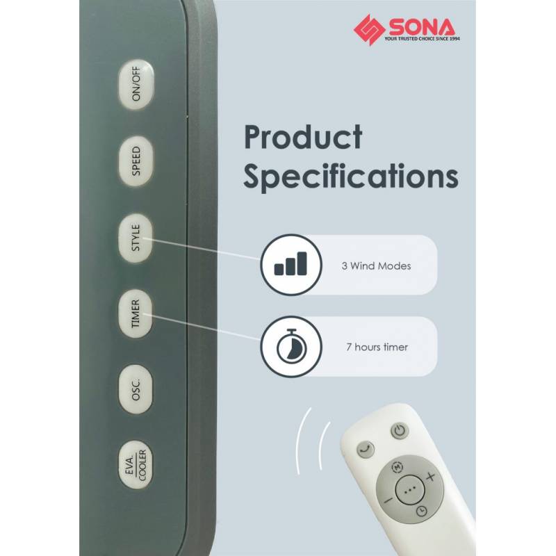 SONA Evaporative Remote Air Cooler SAC 6305