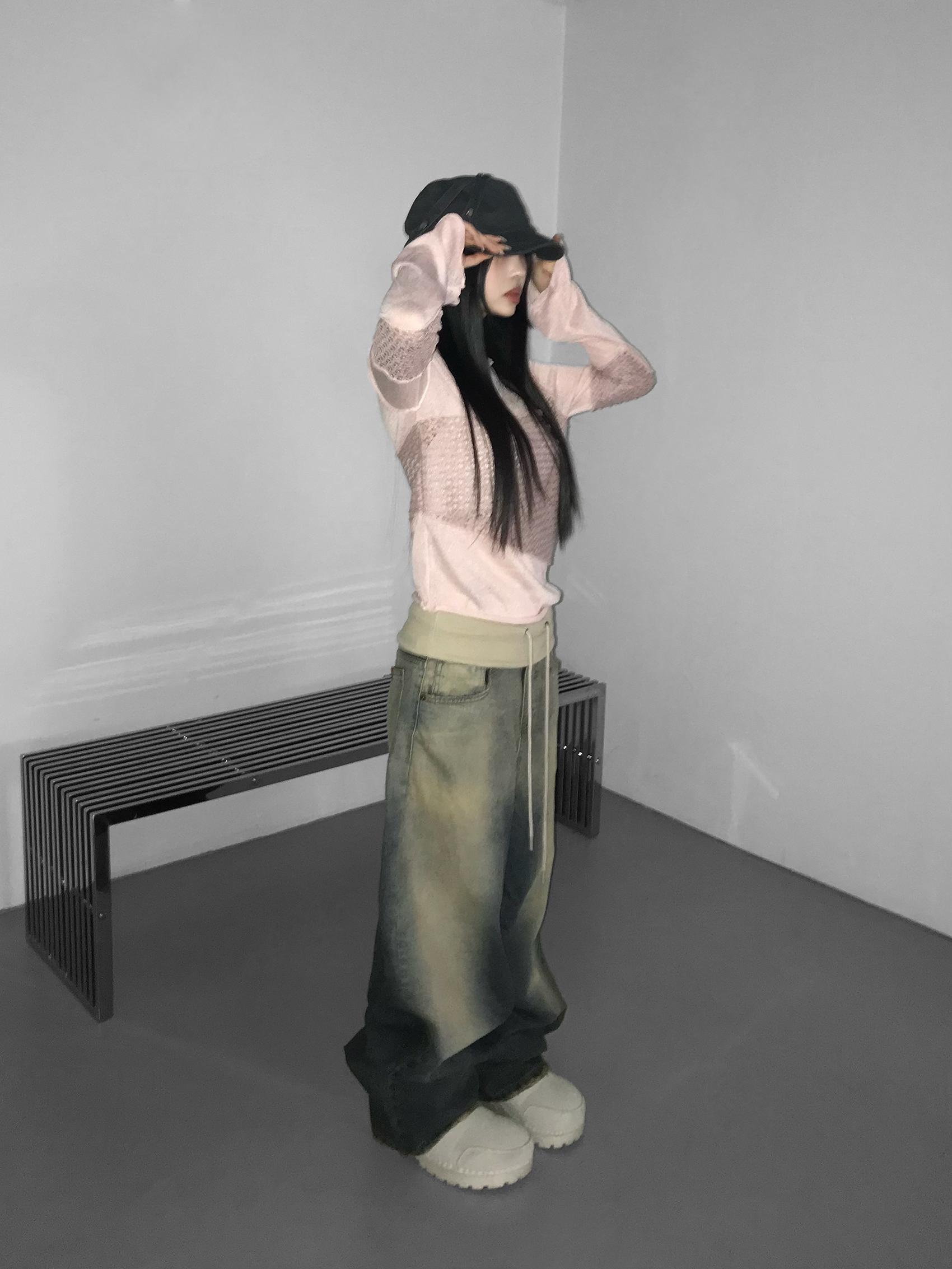 Asymmetrical Sheer Knit Top