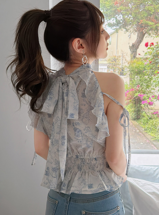 花紋蝴蝶結上衣[tg965a]