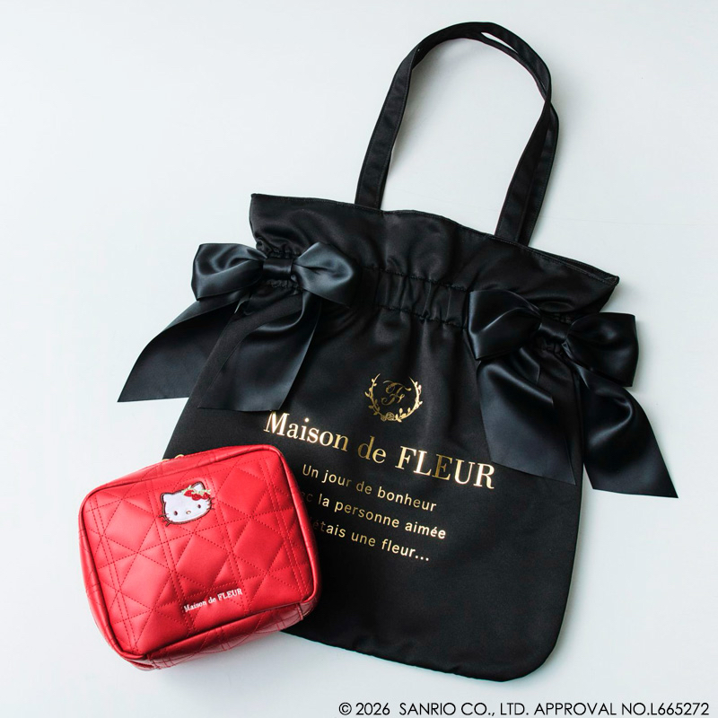 🎀【預訂】 Maison de FLEUR × Kitty 草莓 Pouch R