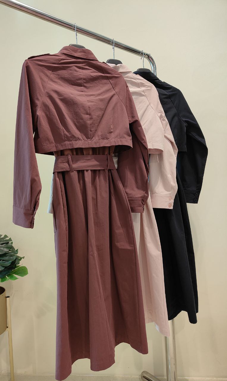 长袖假两件连身裙 2106