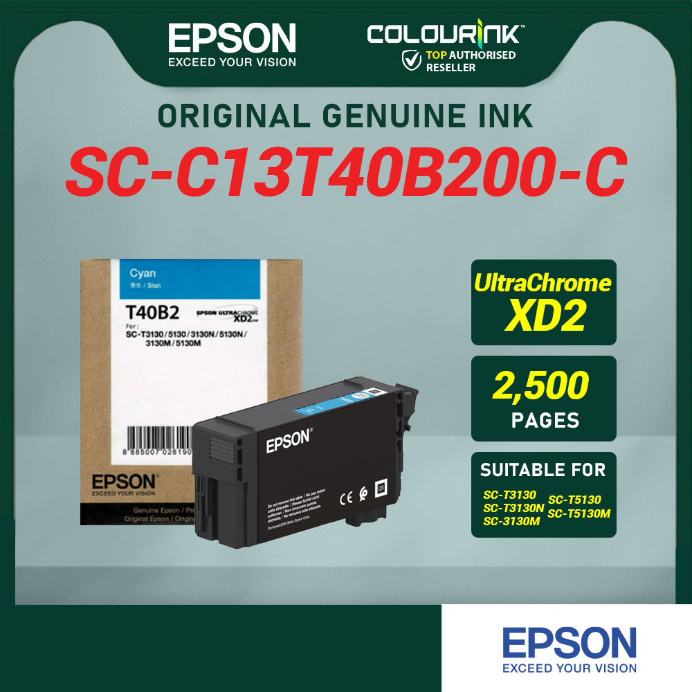 Epson T40 Genuine Ink Black 80ML Cyan Magenta Yellow 50ML for Surecolor SC-T3130N SC-T3130M