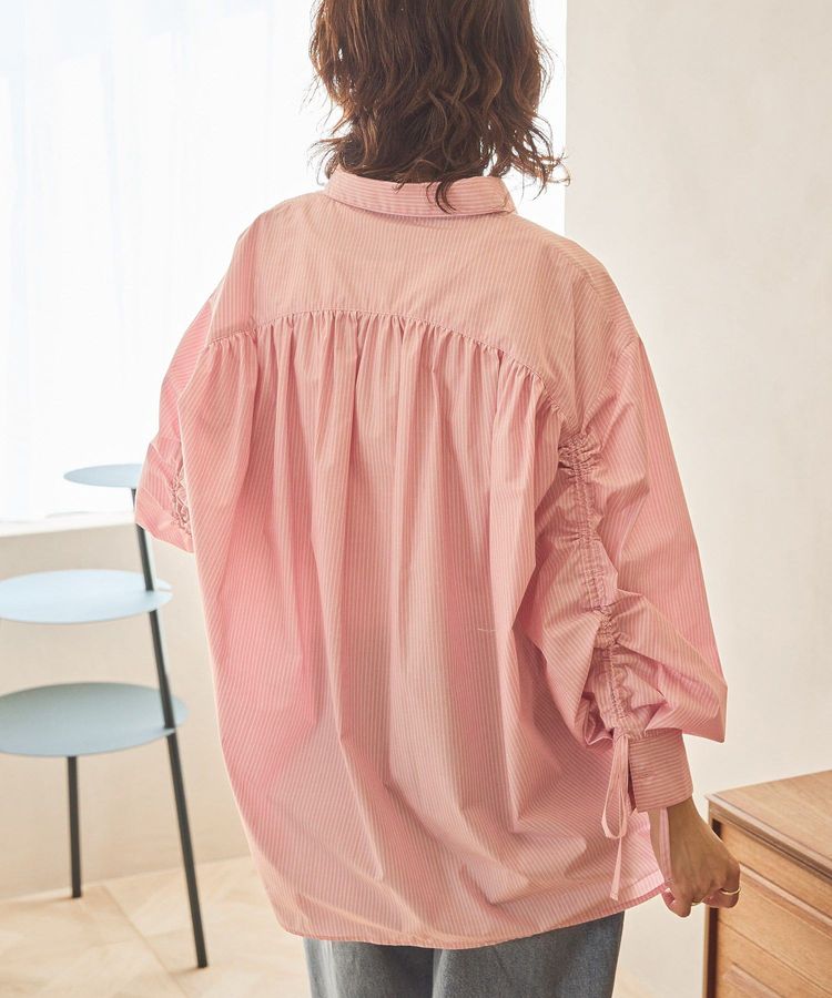 日本春裝預購 緞帶條紋襯衫