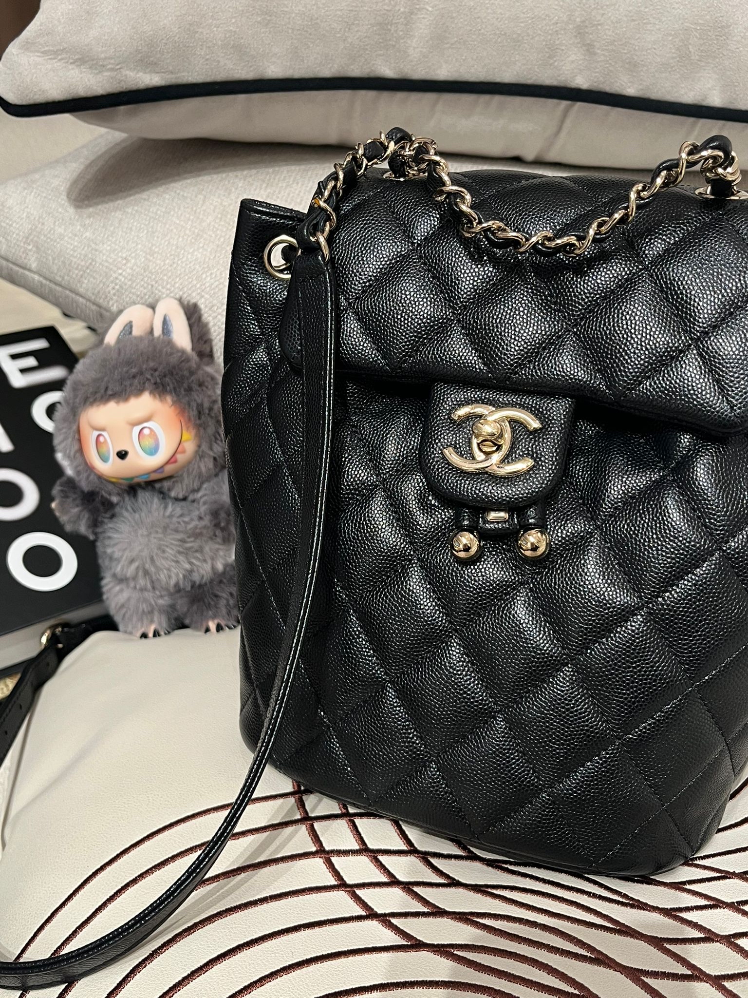 全新 Chanel classic backpack 荔枝牛皮黑色金扣 100%Authentic ,全新未使用品 ✅晶片✅dust bag✅盒 