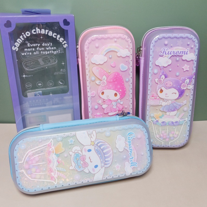Sanrio 卡通閃閃流沙筆袋 - 1個 現貨