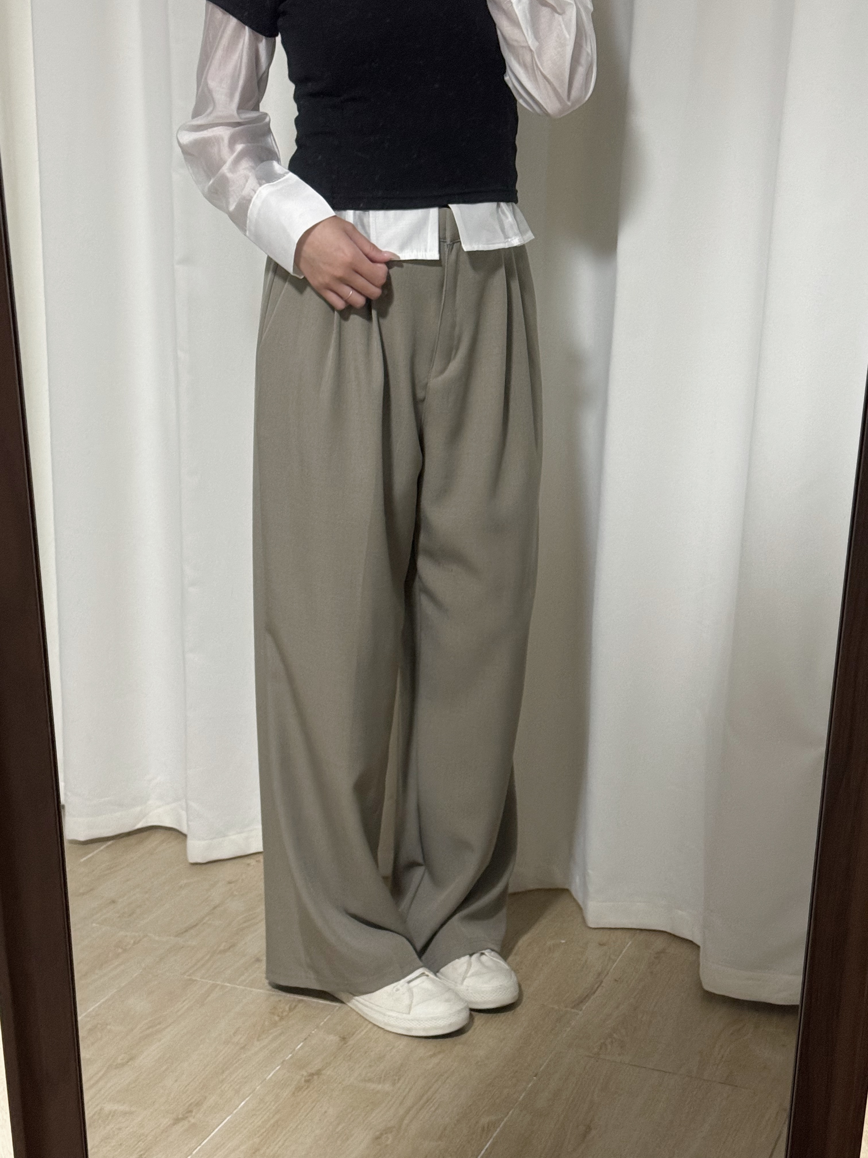 [2 VER.][四季可穿!]滑滑垂感西裝長褲(四色入/五個尺碼/兩個長度)