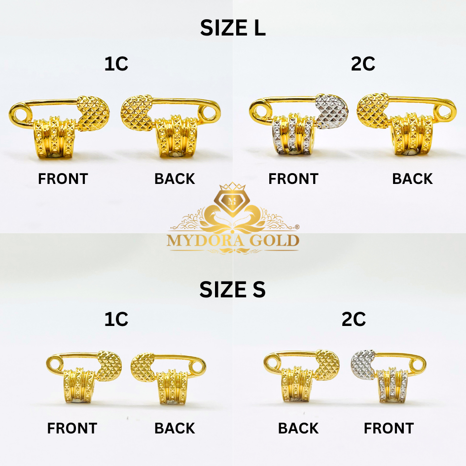 MYDORA Tube Bead Fesyen Safety Pin (5G) l EMAS 916/22K