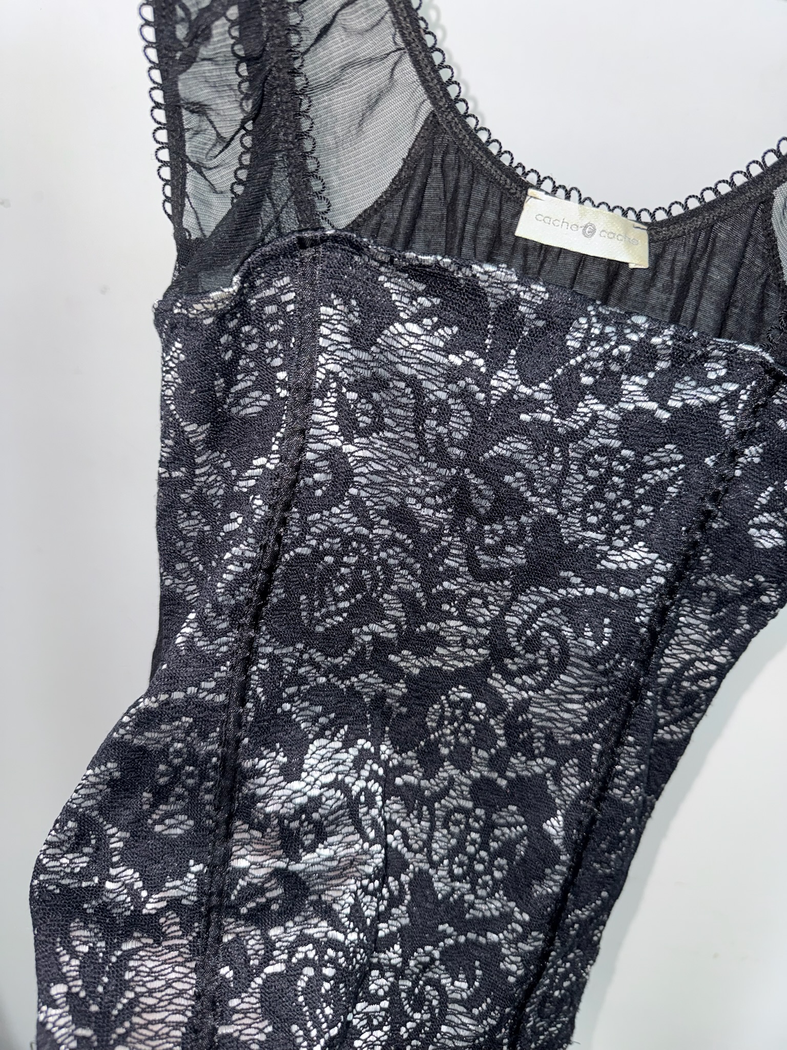 Cache-Cache Gothic Lace Corset-Style Cami