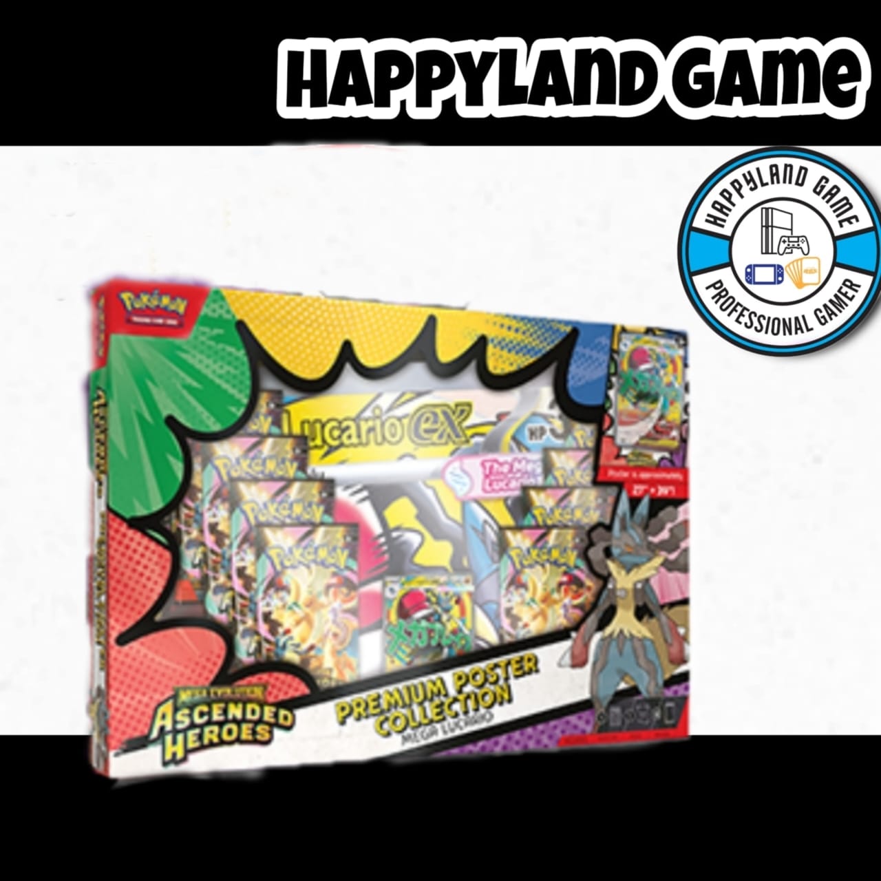 Pokemon TCG: Mega Evolution Ascended Heroes Premium Poster Collection—Mega Lucario and Gardevoir