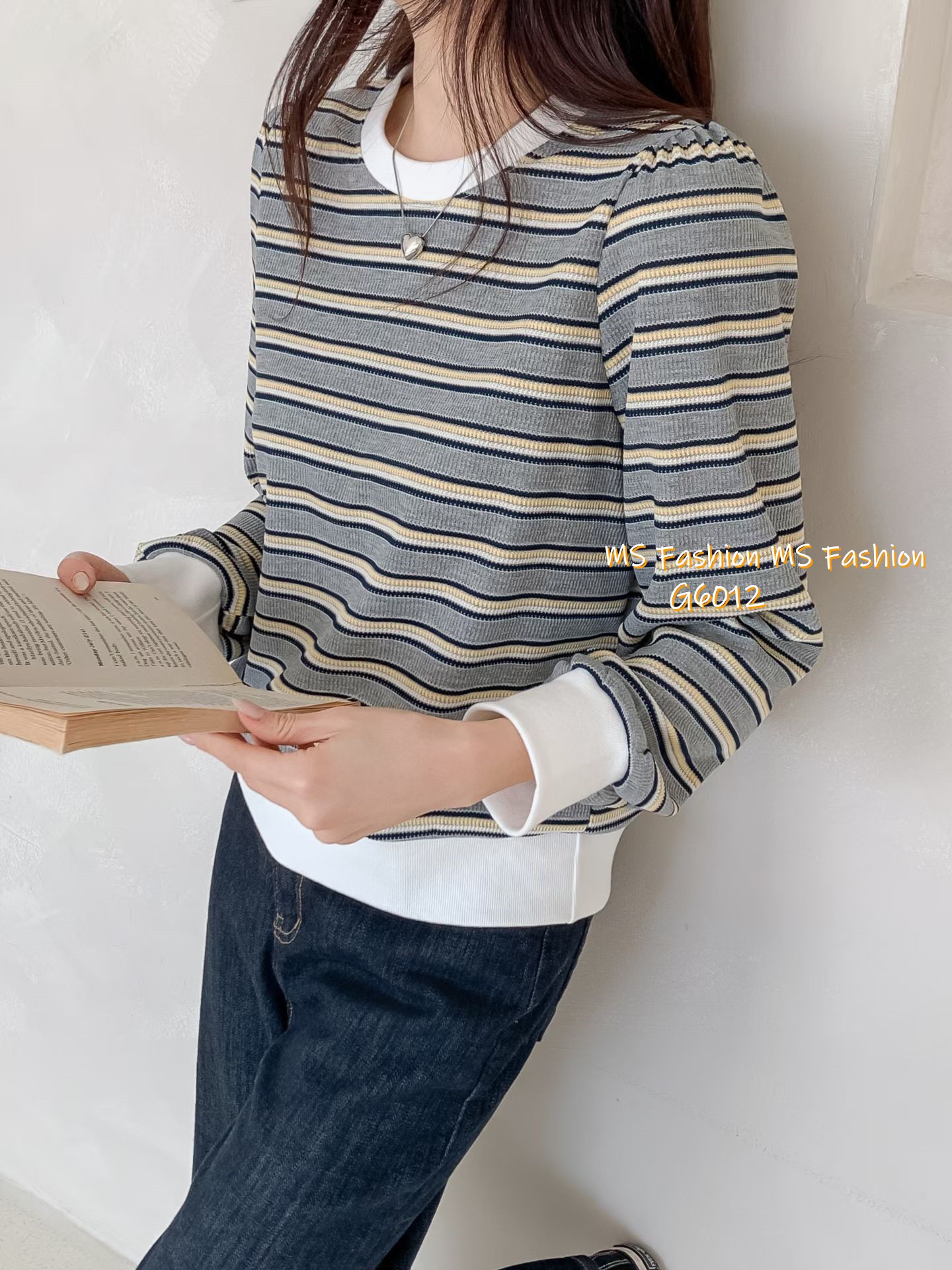 G6012 韓國🇰🇷拼色橫間top