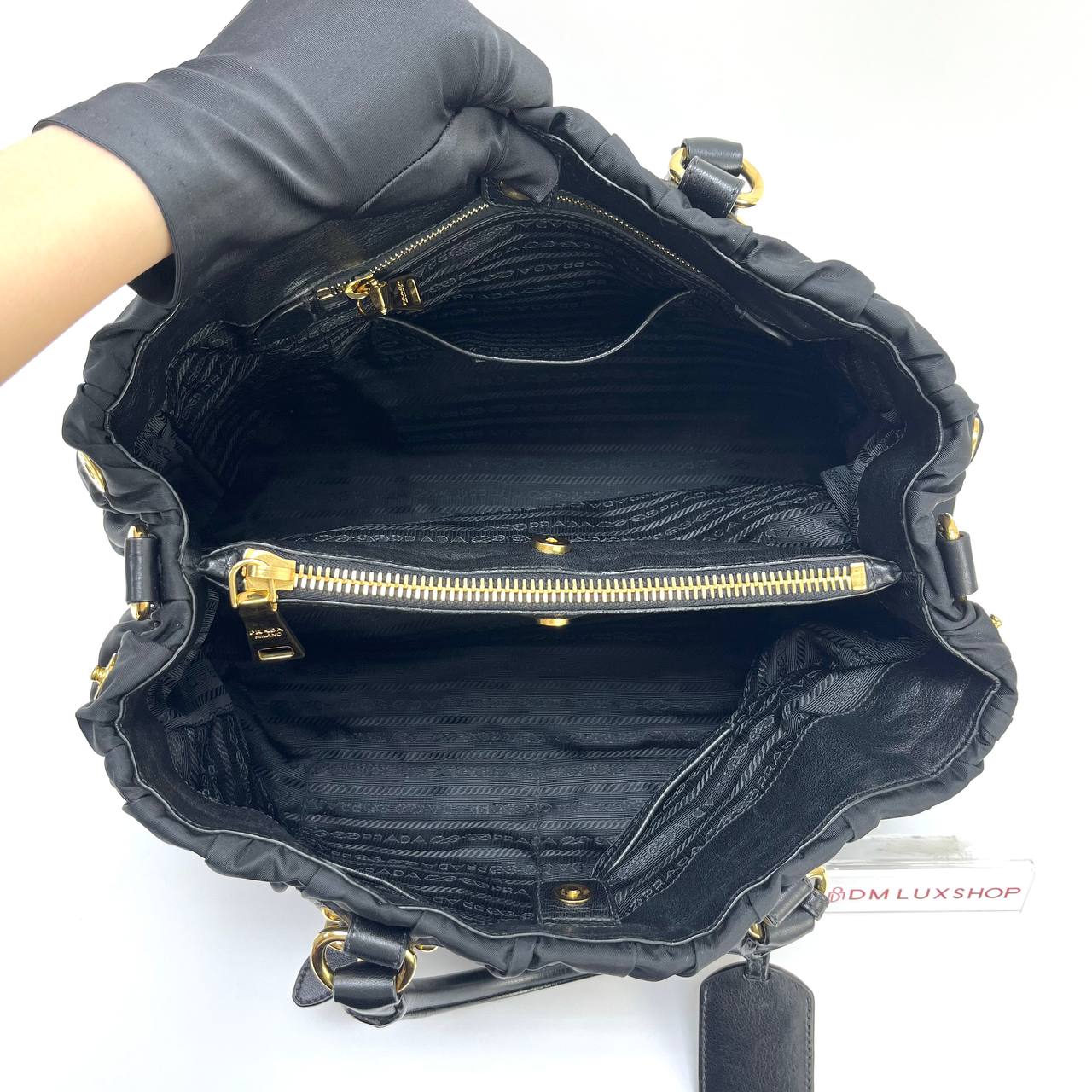 Prada Tessuto Gaufre Nylon Two Ways Tote Bag GHW