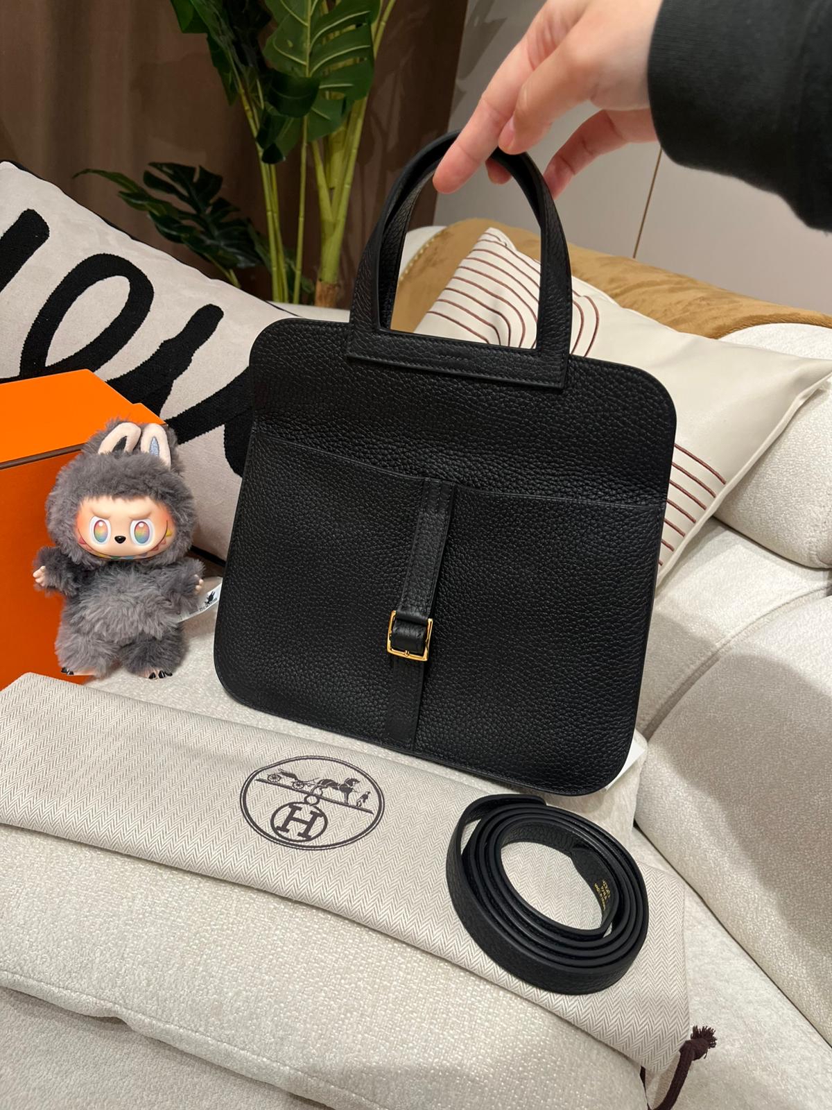 Hermes Halzan 25 STAMP U 黑色金扣 100%Authentic, 98%New ✅收據✅塵袋✅盒