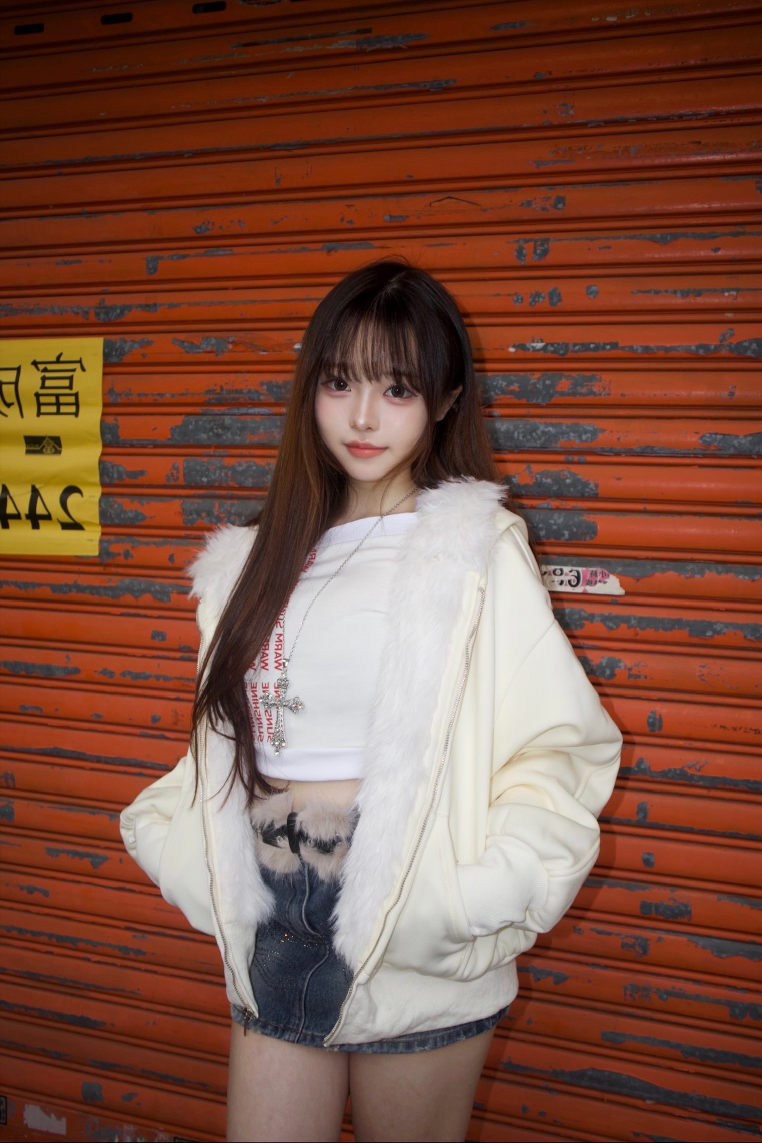 已售罄❌ 東大門秋冬毛毛帽厚毛款jacket （2colour）