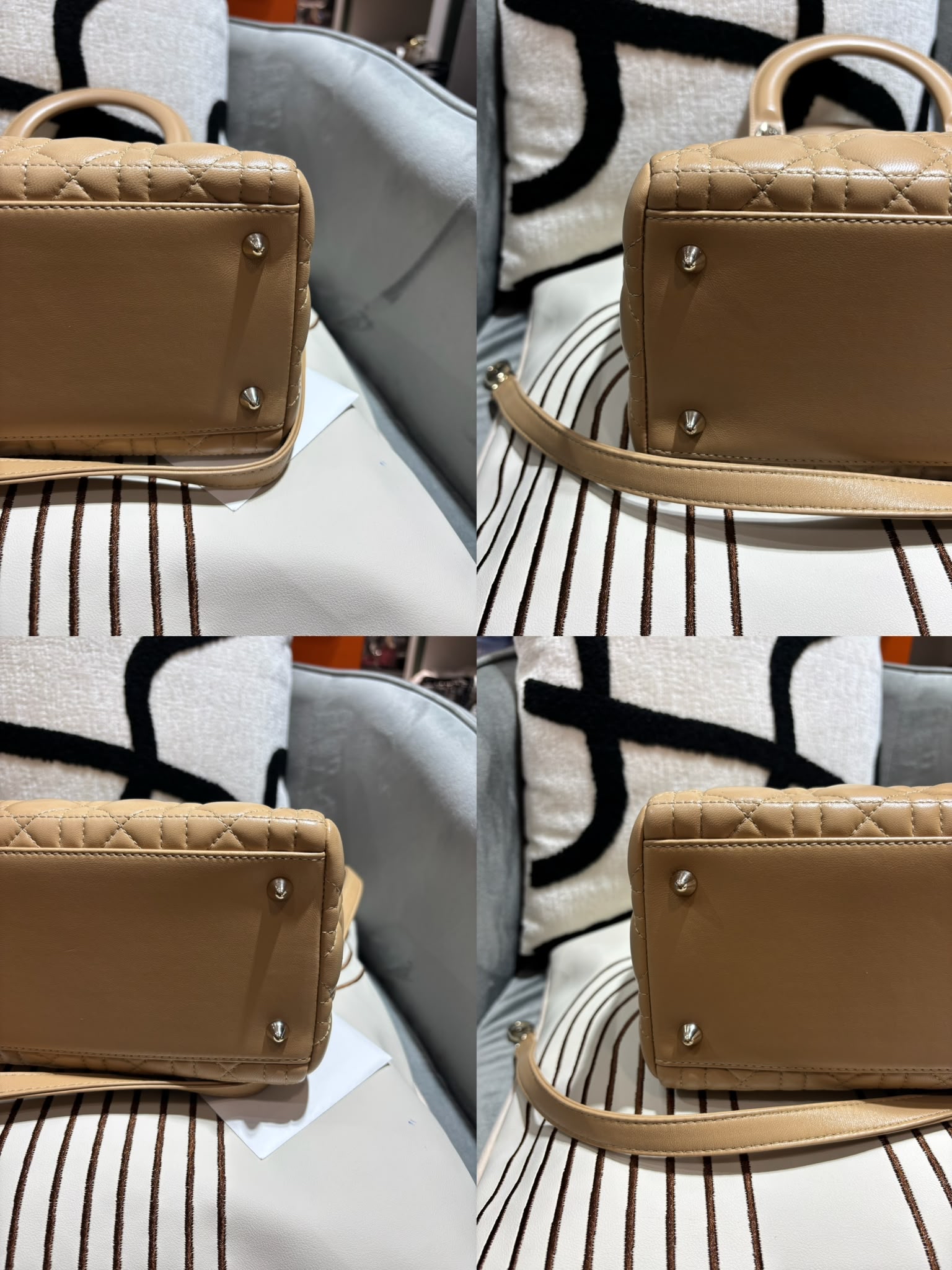 Dior lady Dior medium beige 100%Authentic, 98%new ✅ certificate card✅塵袋