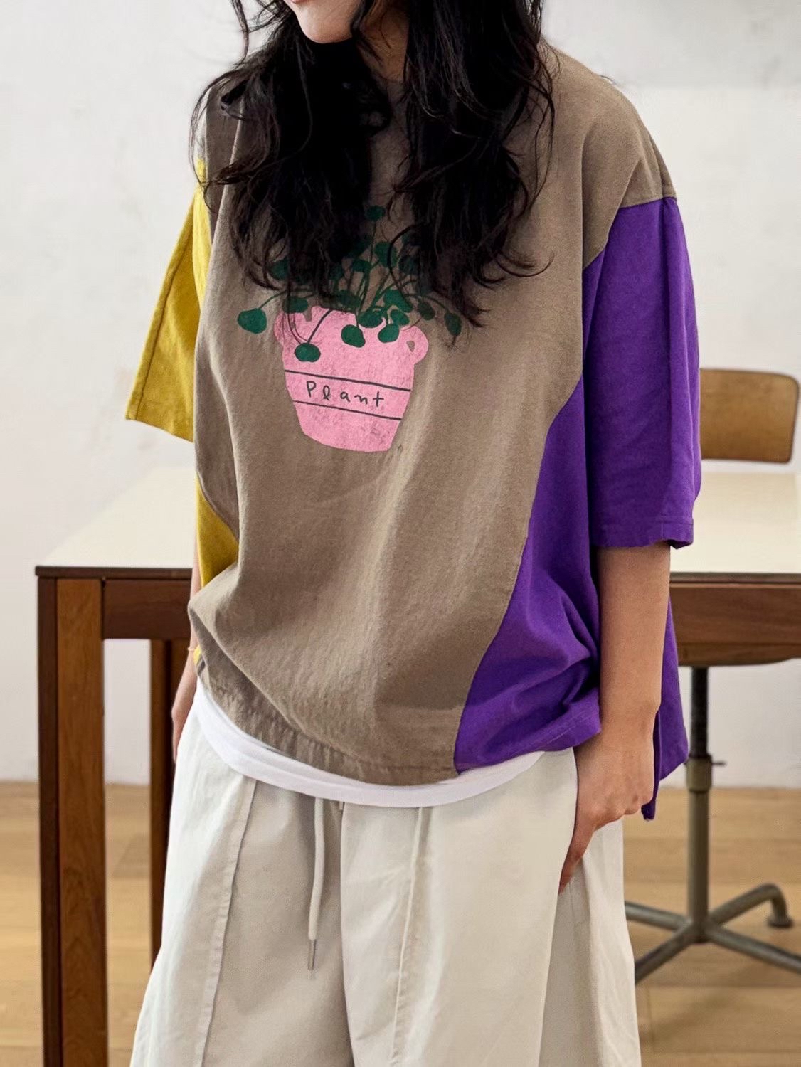 YA OX 3 colors tone plant tee