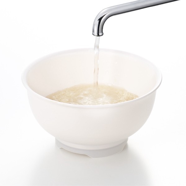 [訂購] [日本製] 🍚  日本一按即沖洗米盆｜ 唔怕倒瀉米 ｜  📏 尺寸/內容：約223×223×118mm｜重量約196g｜滿水容量約2.6L｜最多對應4合米｜顏色：白色／灰色 {TF260802}