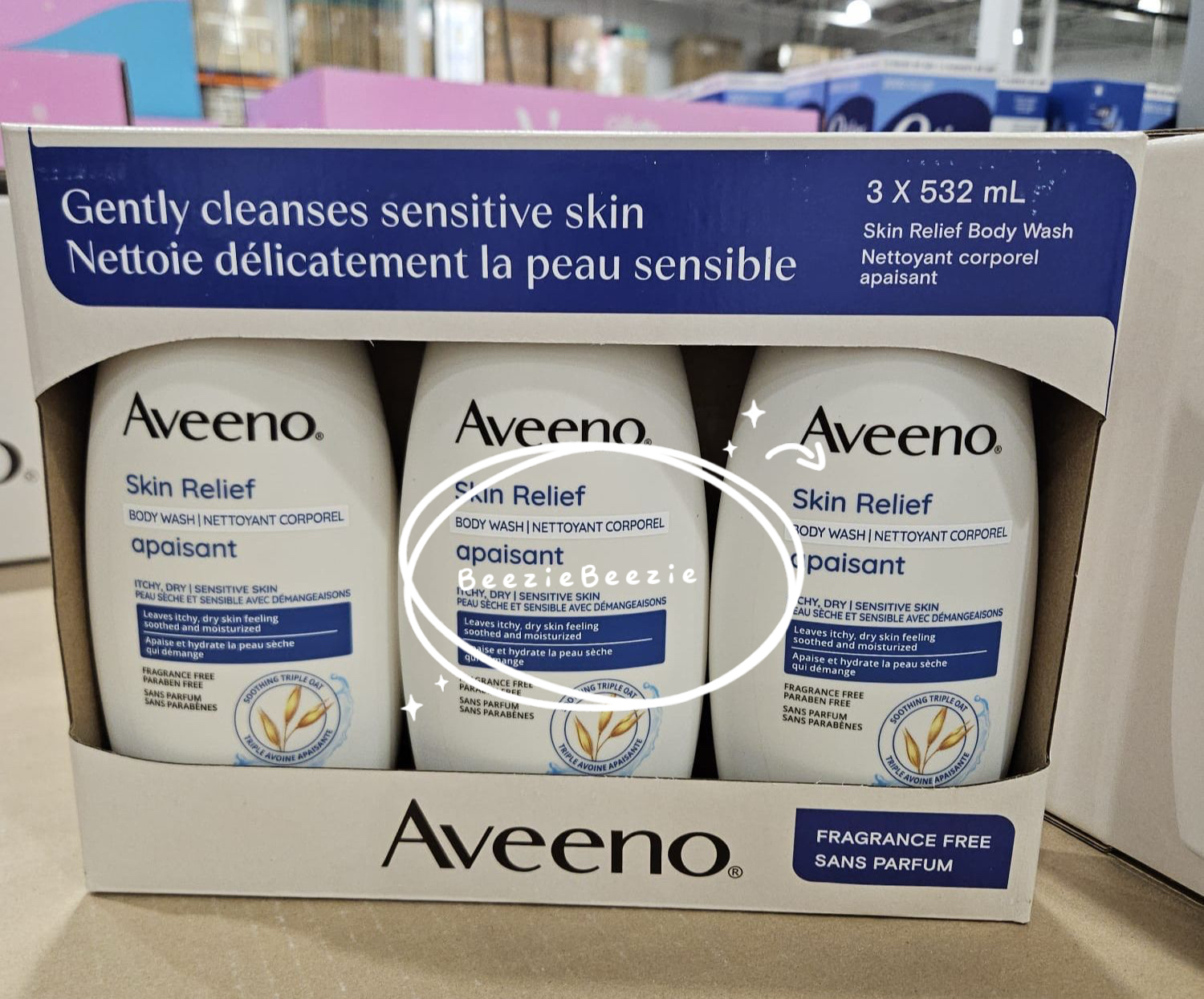 (預購 - 5月8號截單) Aveeno Skin Relief 沖涼液 （532ml x 3)