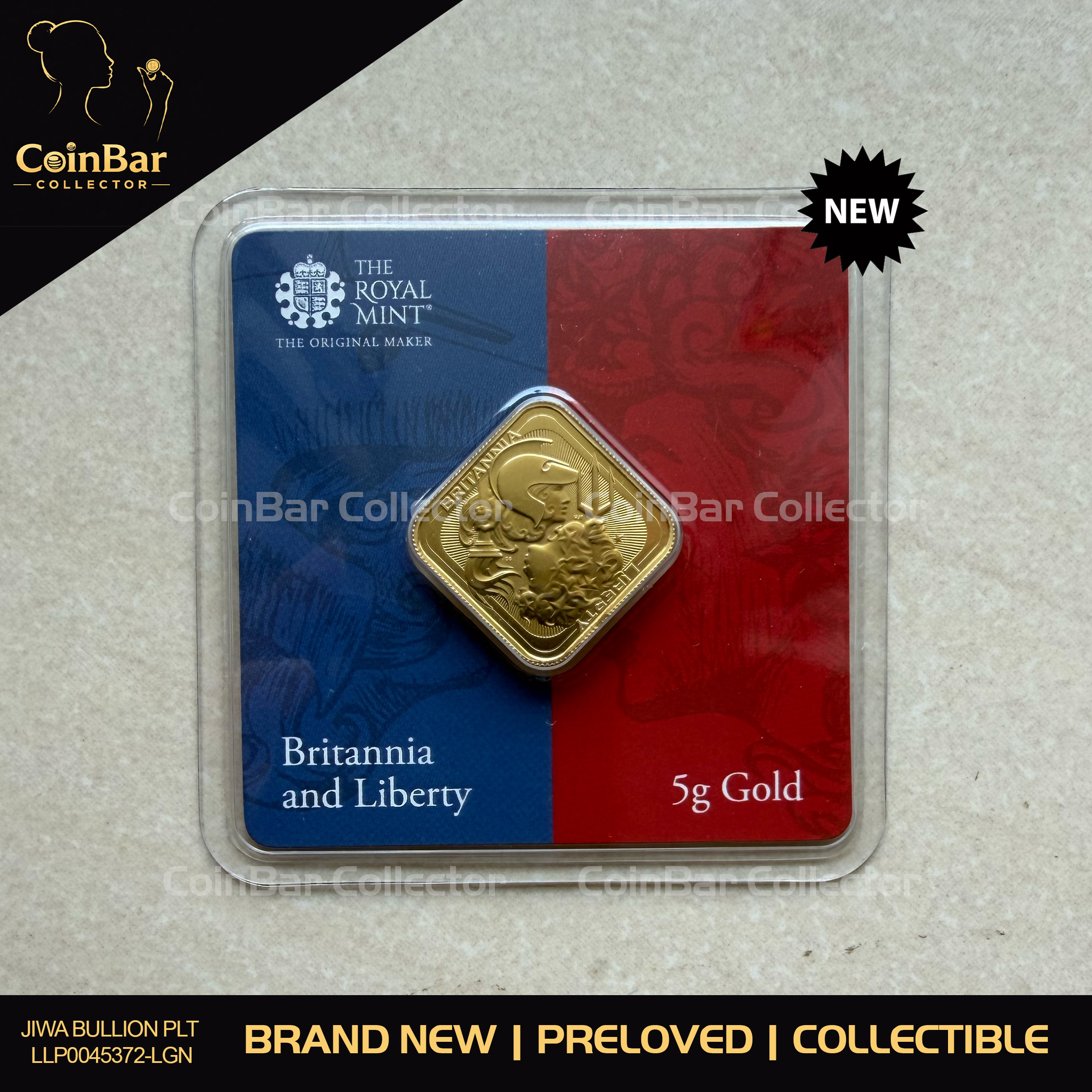 (Nice SN: 1000) ROYAL MINT🇬🇧 Limited Britannia & Liberty 5g UK Fine Gold Bullion Bar 999.9 (Limited 1500pcs) 英国限量1500片