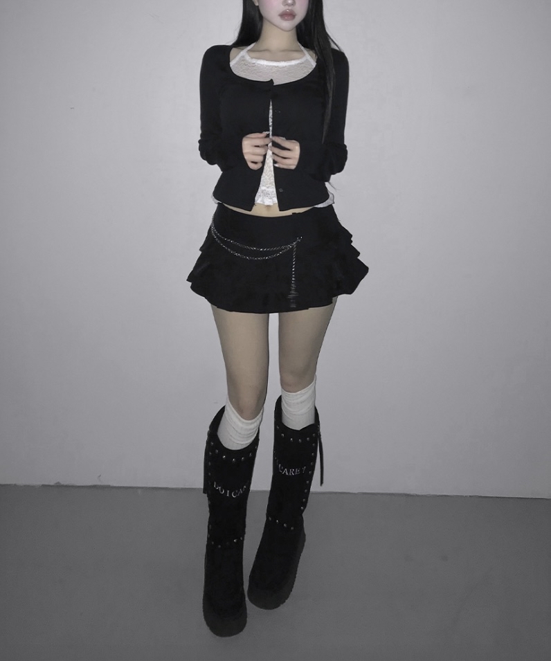 Lace Halter Layered Cardigan Top