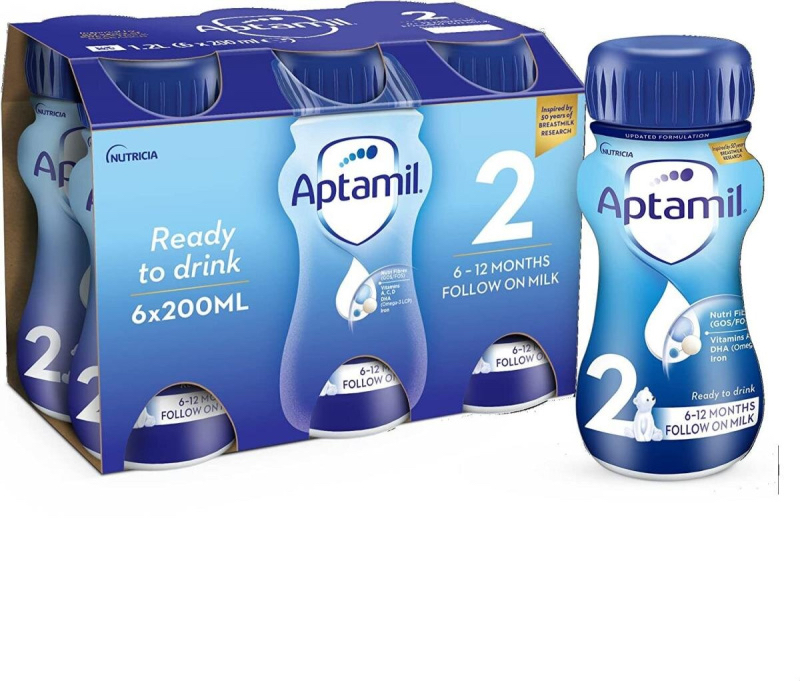 Aptamil 第二階段嬰幼兒 配方水奶 (英國版) (200ml x 6支) (6-12個月)