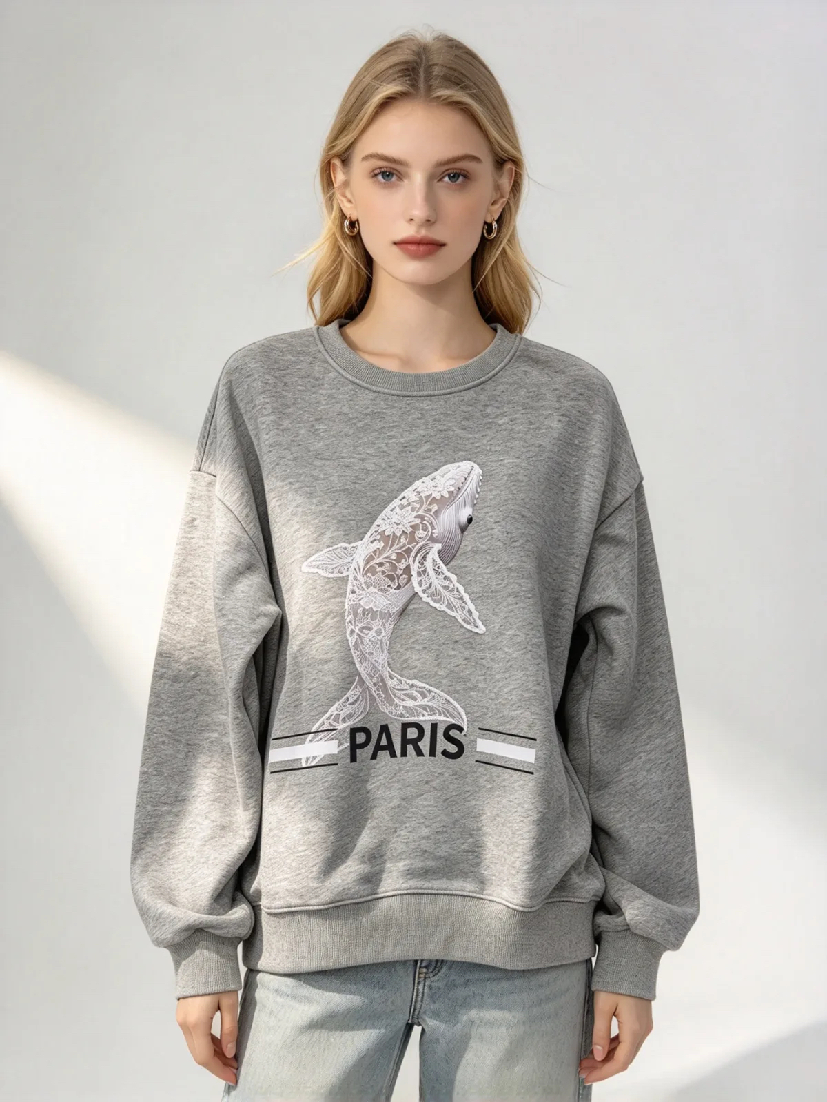[訂購］A018 Lace Whale Paris Sweatshirt