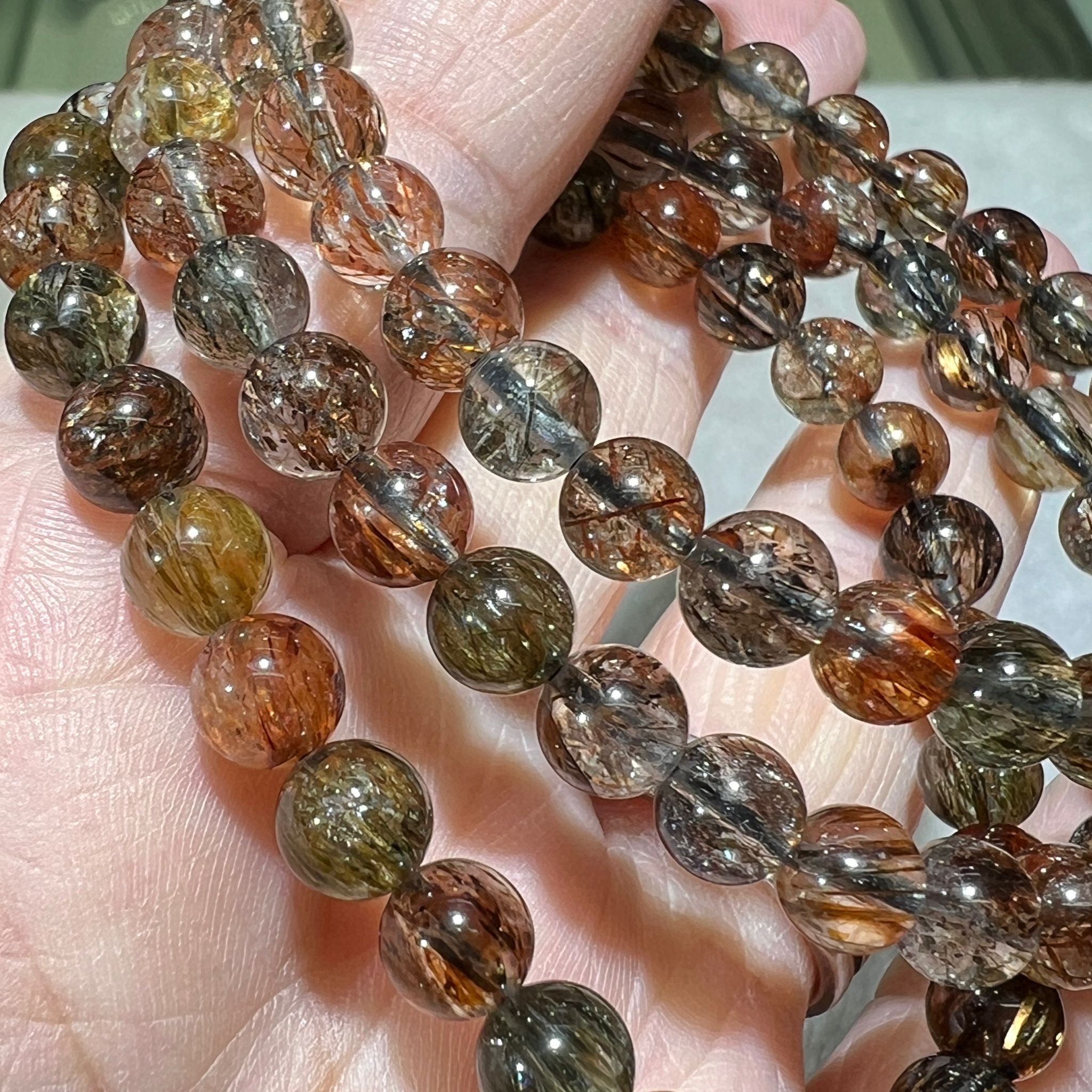 黑金碧髮手串 6.5 mm+/-