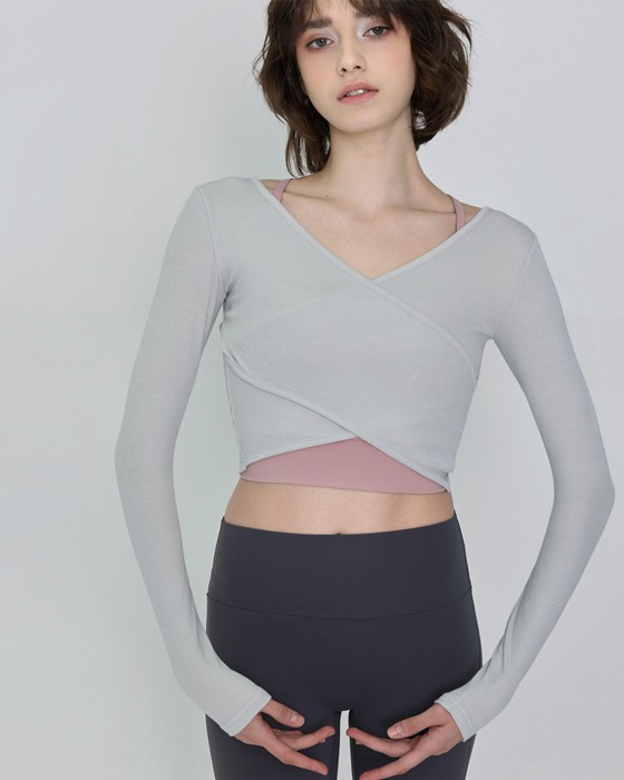 【Two-way wear】預購_DEVI-T0041 Curve Wrap Crop Top by Devi wear
