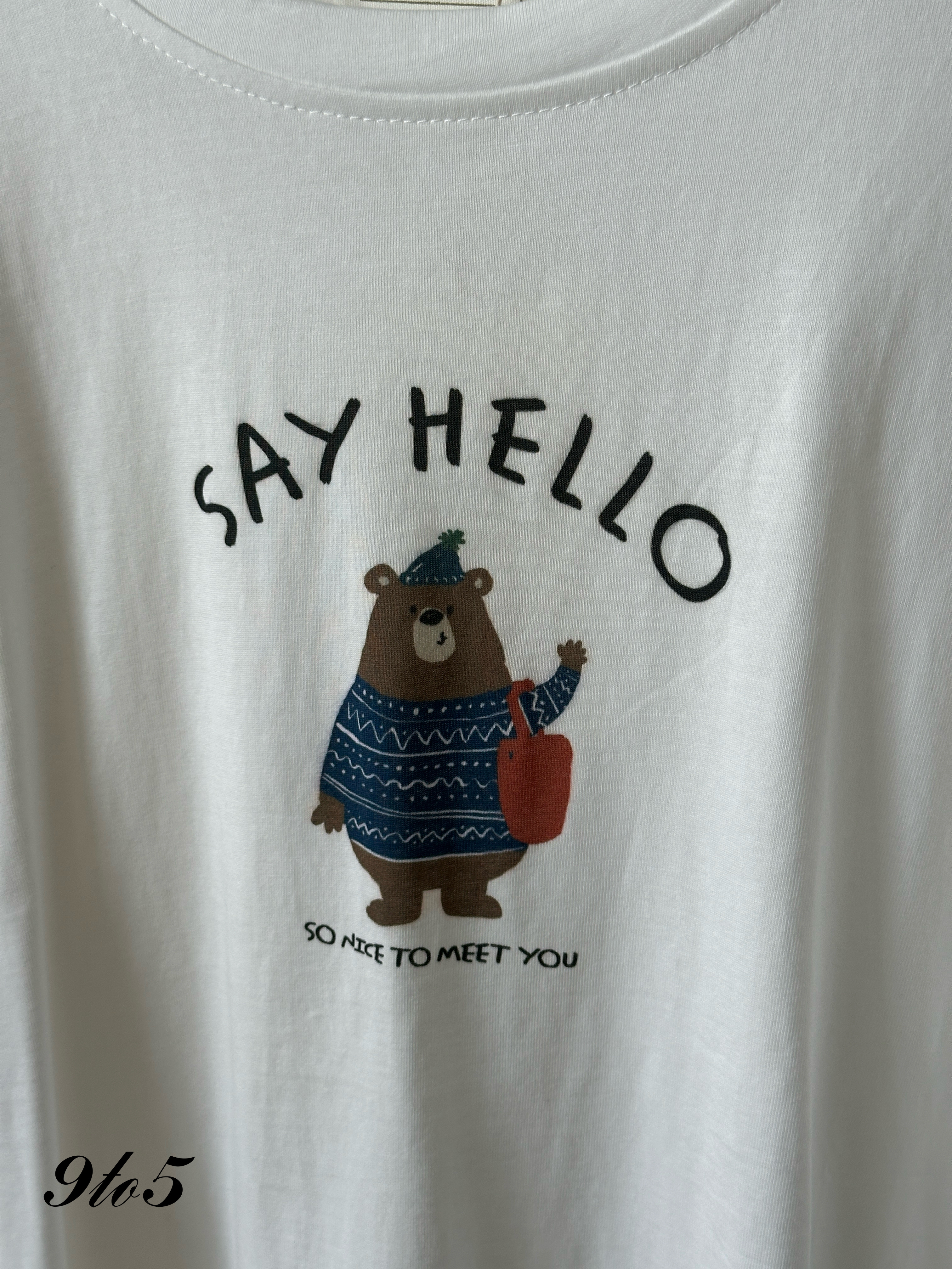 T4082 Bear Printed Oversize Tee - 5 Colors 