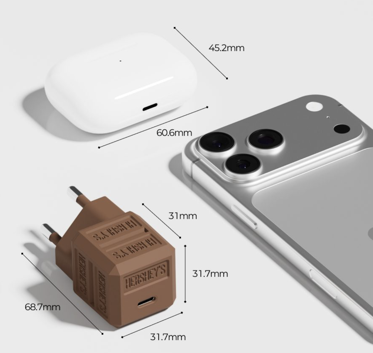 韓國 HERSHEY'S Kisses 朱古力磚 20W 高速充電器  ｜Fast Charger +Cable Set