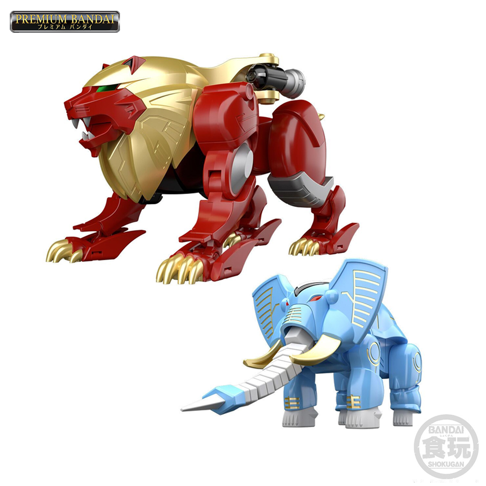 (預訂訂金 $200) (總價 $504) (魂限) Bandai SMP [Shokugan Modeling Project] 百獸合體 百獸戰隊 牙吠連者 牙吠獅子 & 牙吠大象 食玩 (再版) (行版) Hyakuju Gattai Gaolion & Gaoelephant 