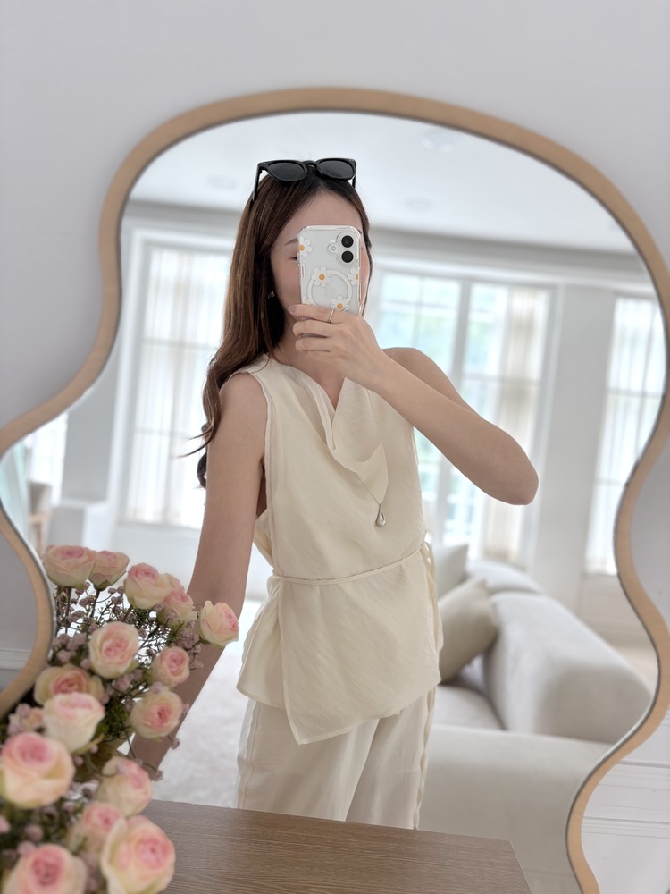 The Airy Elastic Pants (Cream)