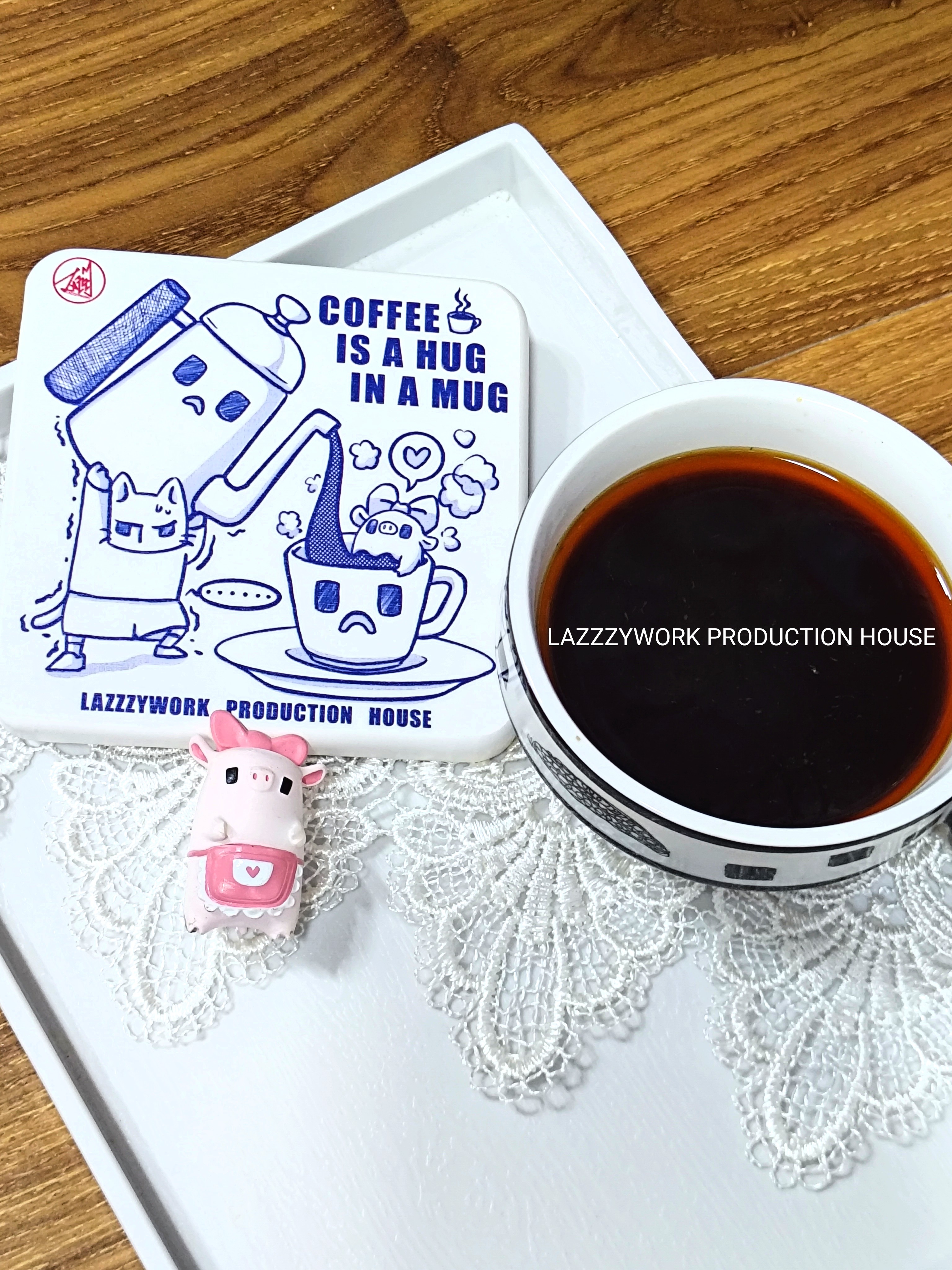LAZZZYWORK - 杯墊 Coffee is a Hug in a Mug