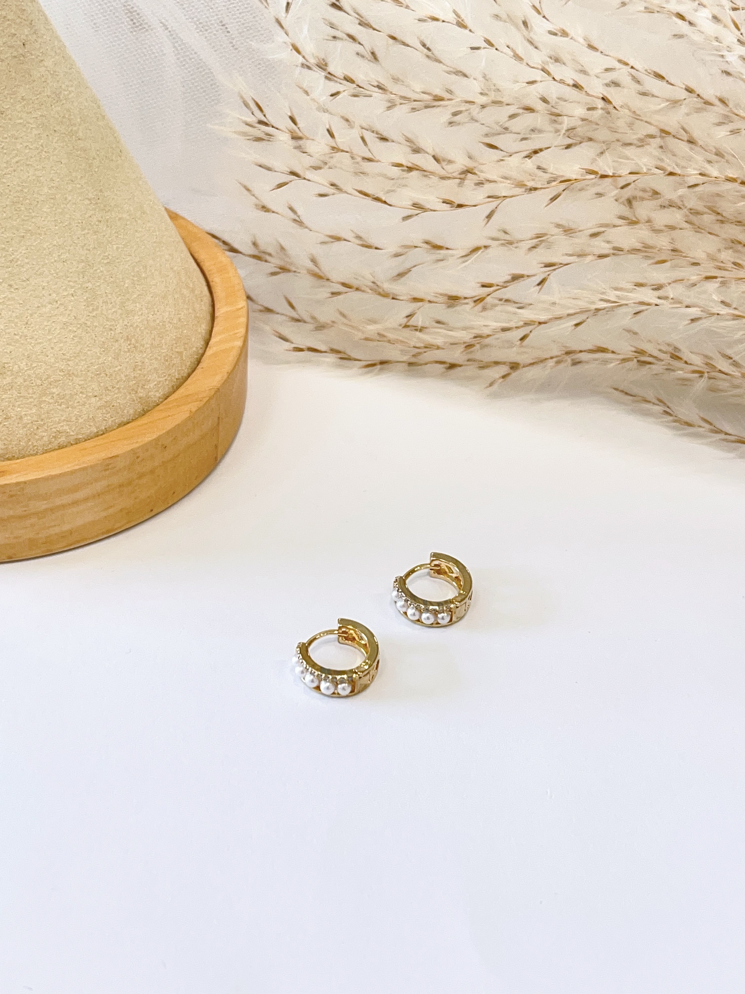 个性珍珠镶钻耳扣耳环