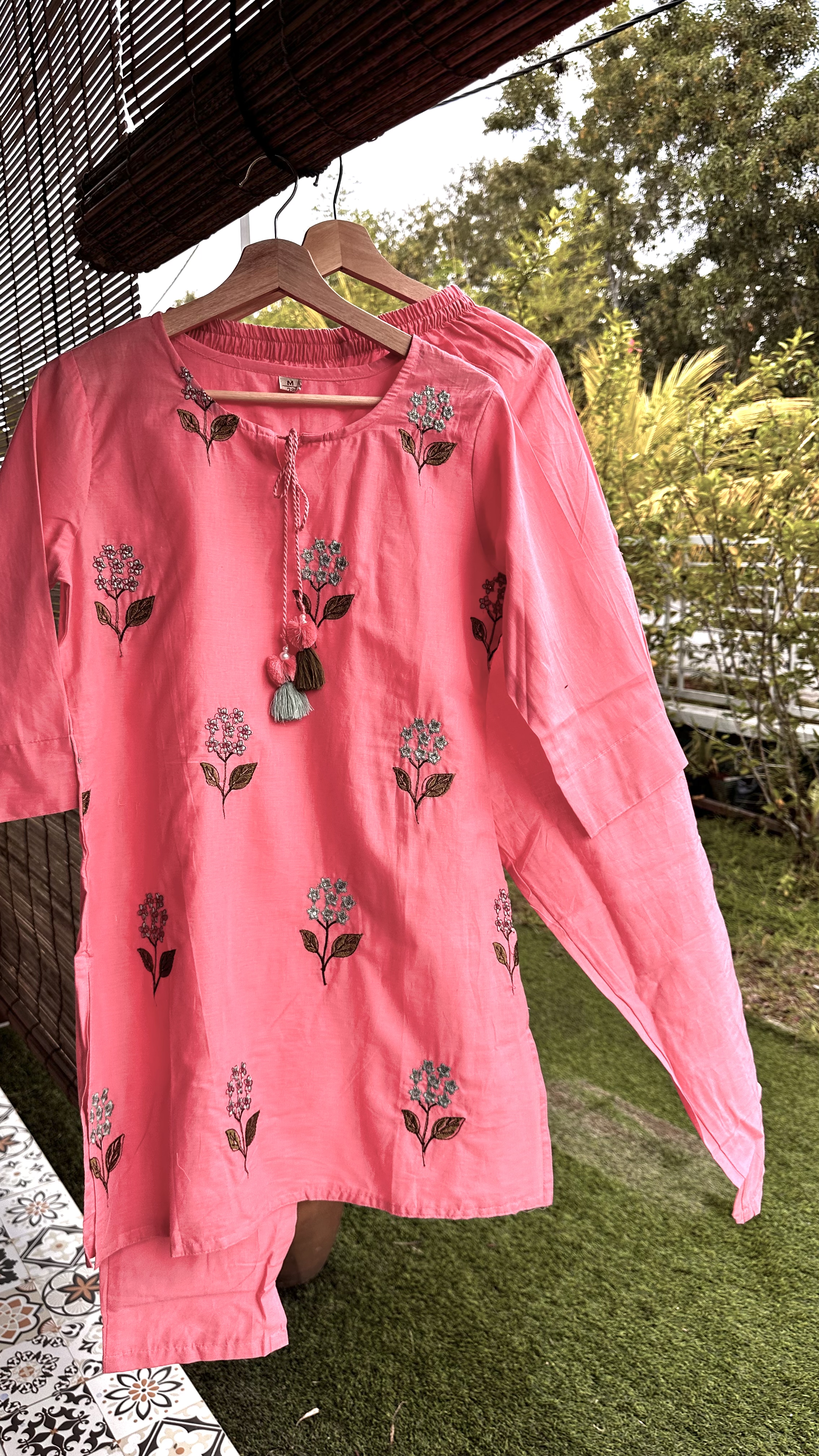 Pink Embroidered Co-ord set 