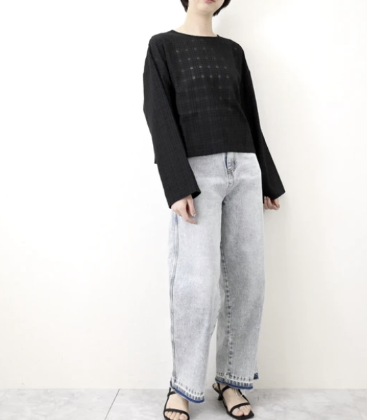 透視格紋前後兩穿上衣 - 2026 流行穿搭  長䄂襯衫 春夏時尚穿搭 柔軟舒適 優雅日常 易於配搭 日本直送   #JP-I-260034