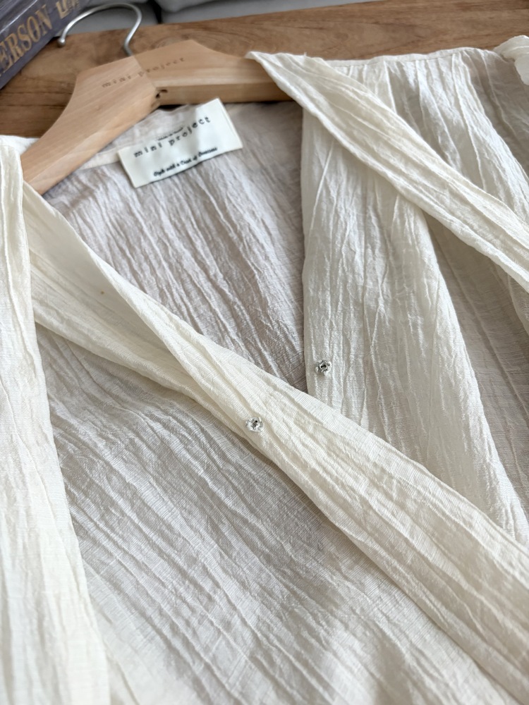 Louise Wrap Blouse with Tie (Cream)