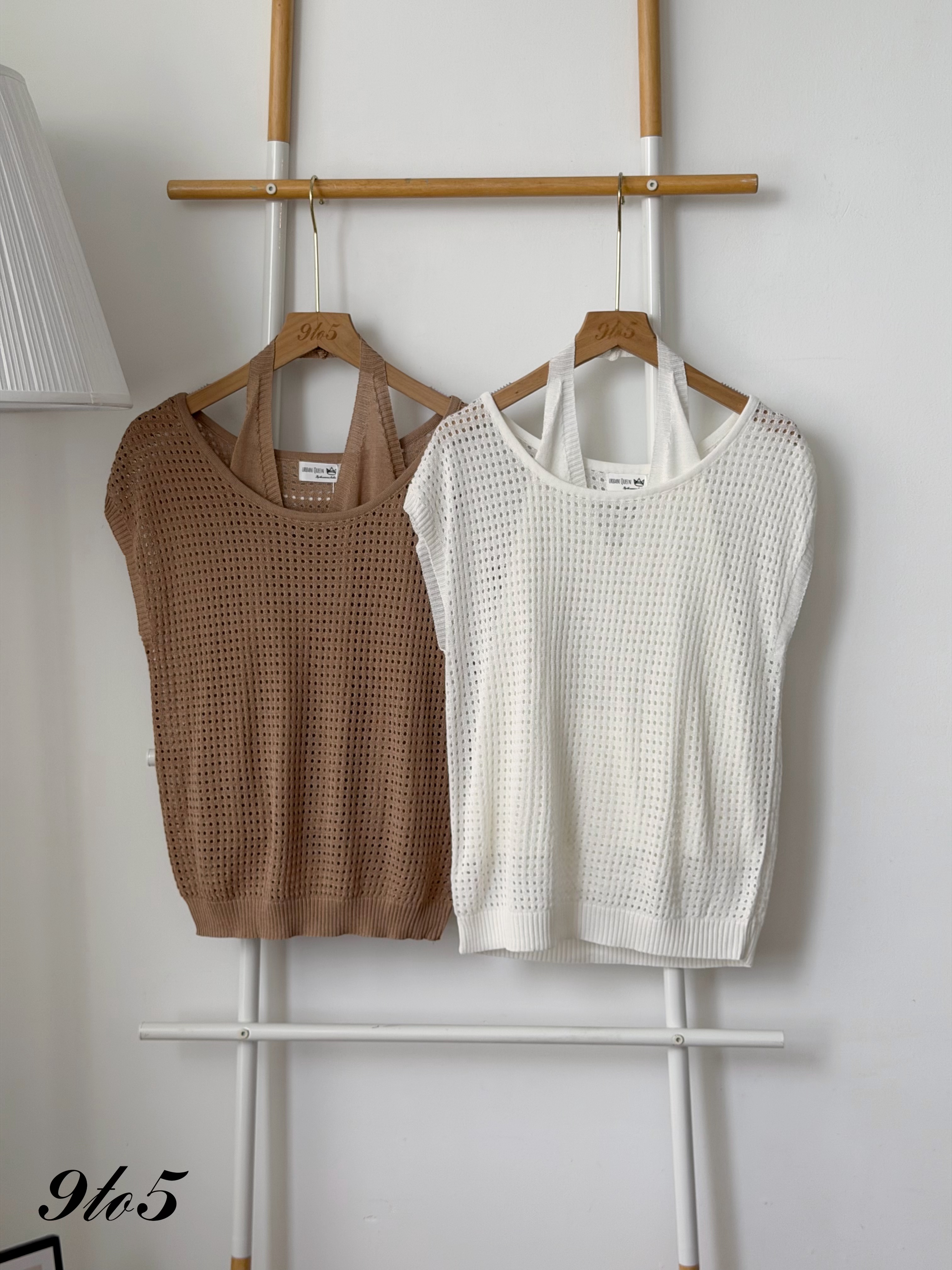 T4490 Two-Pieces Crochet Top - 3 Colors 