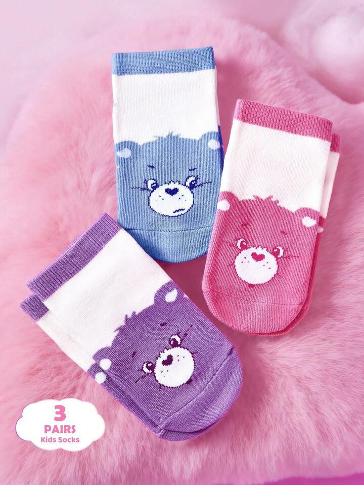 可愛熊兒童襪子三雙裝