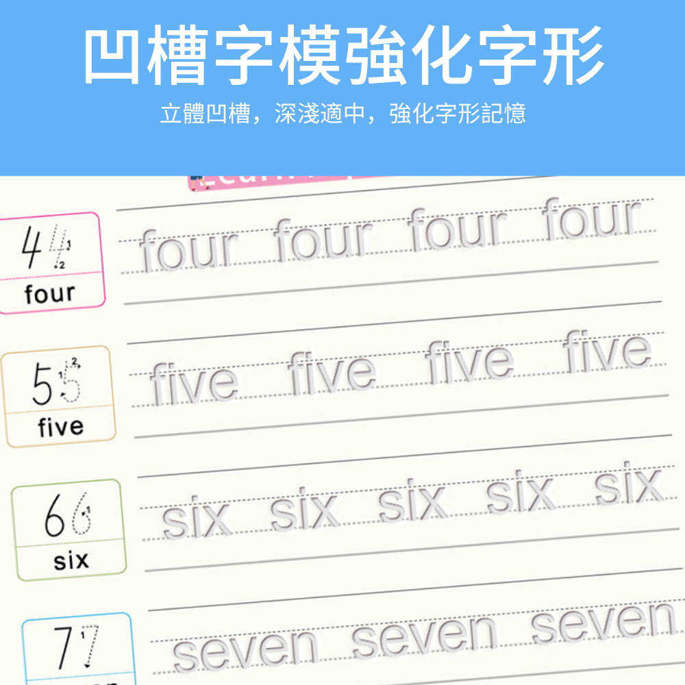 英文字帖 兒童魔法描寫本 練字貼 可消失繪畫本 4本裝 [平行進口] HK2724