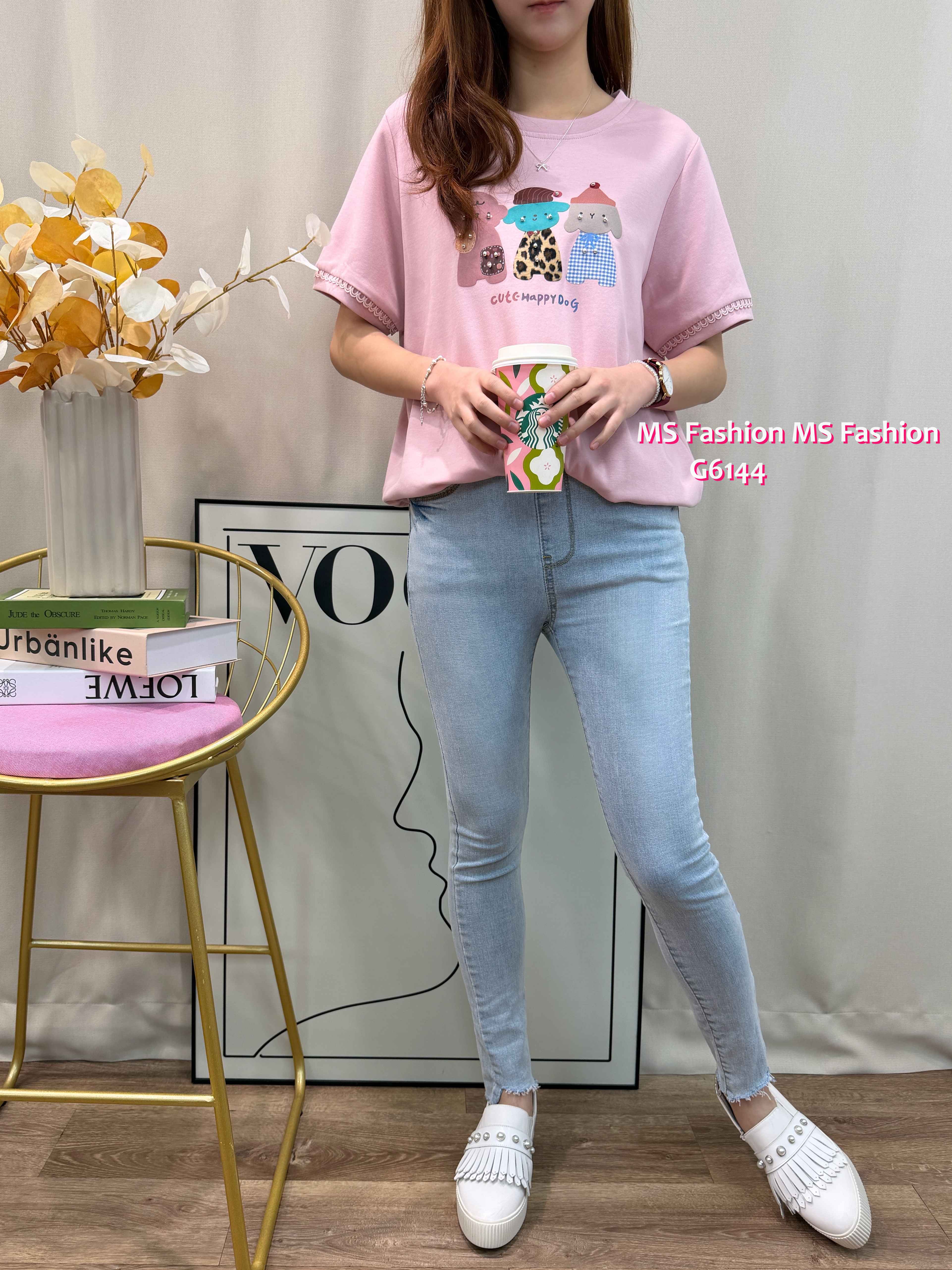 G6144 韓國🇰🇷可愛狗狗圖案top