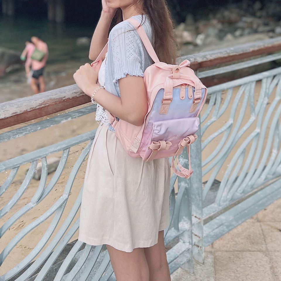 Doughnut Macaroon Mini Sky x Ribbon Blue Lotus Mini Backpack