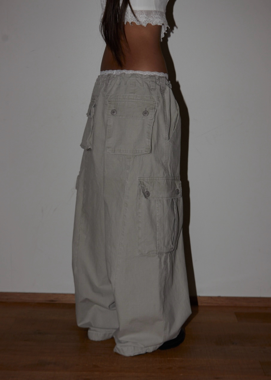 Drawstring Cotton Cargo Pants