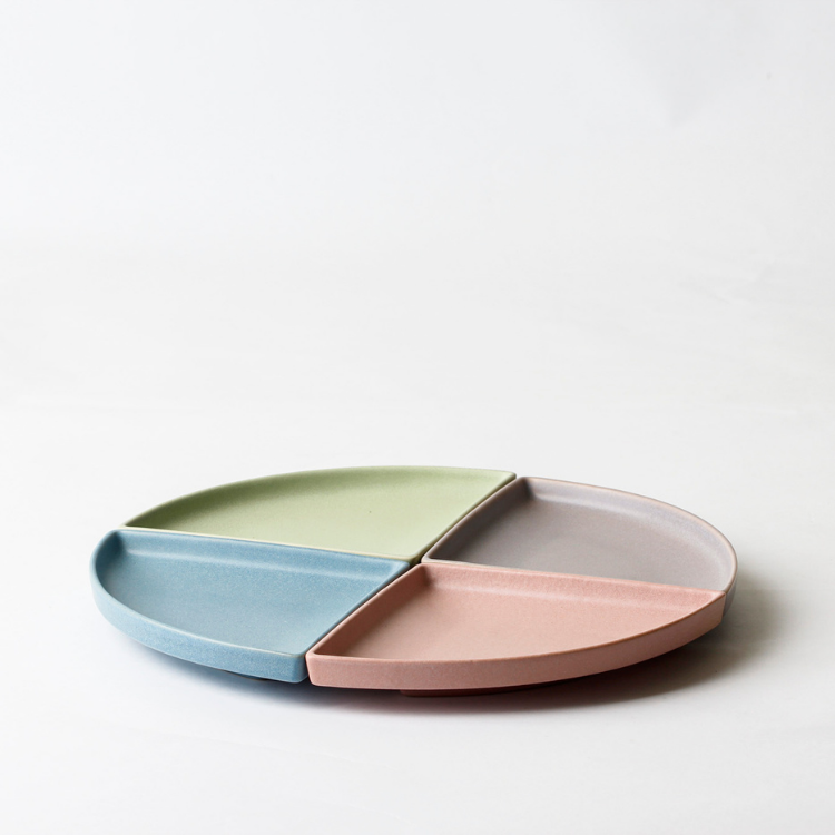 ANELLO TMK01 Series Quarter Side Ceramic Stacking Plate 13cm x 18cm