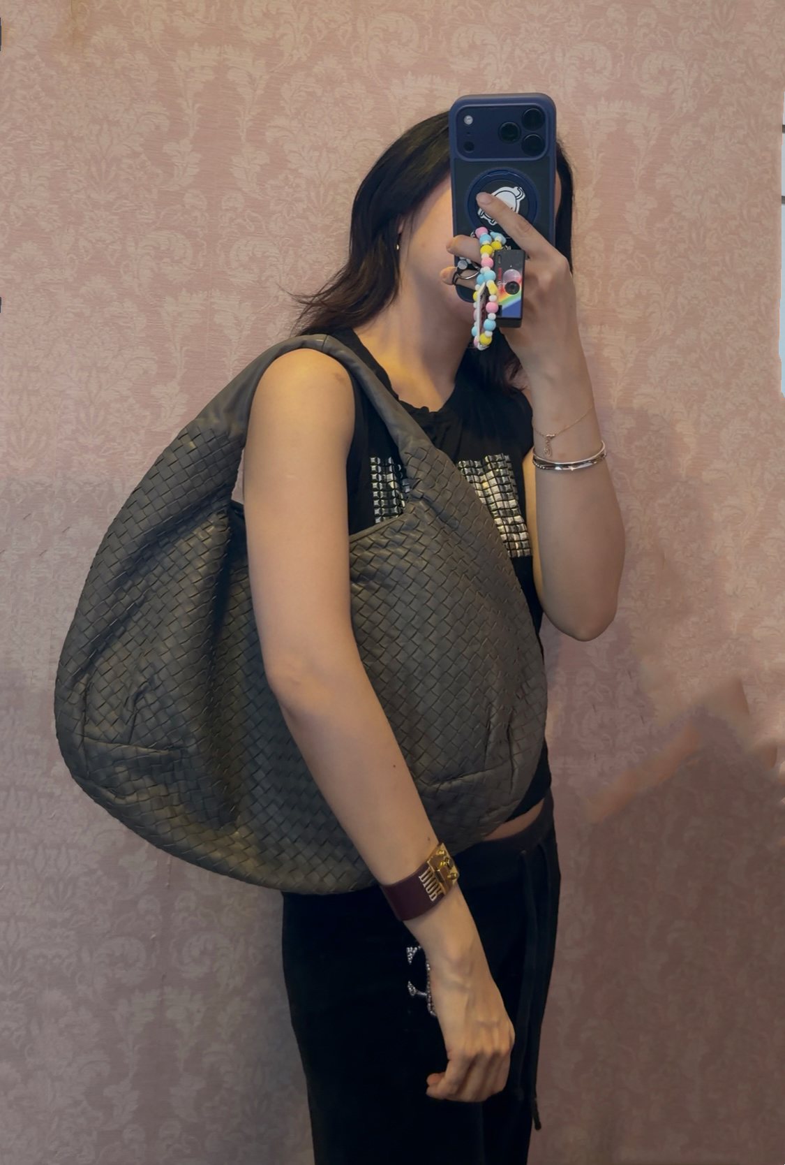 Bottega veneta grey Nappa Intrecciato Large Veneta Hobo bag