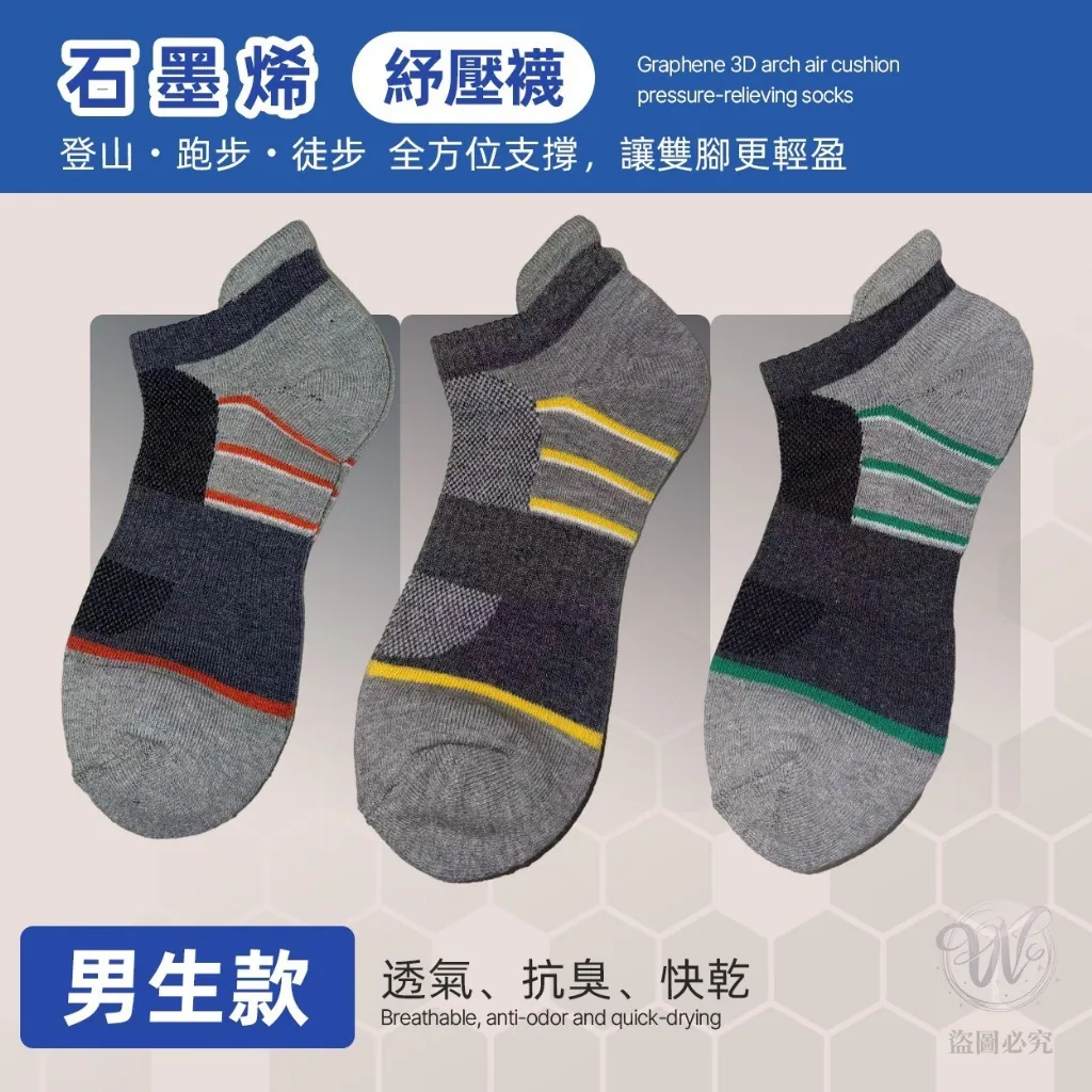 $95袋12雙。2袋起$85袋.會呼吸的黑科技襪 TOP減壓保健襪系列(12雙/袋)