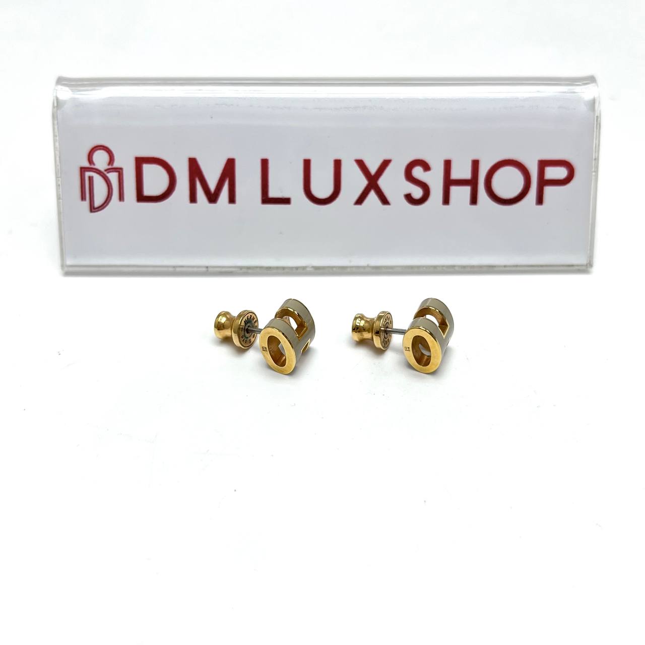 Hermes Pop H Earrings Grey GHW